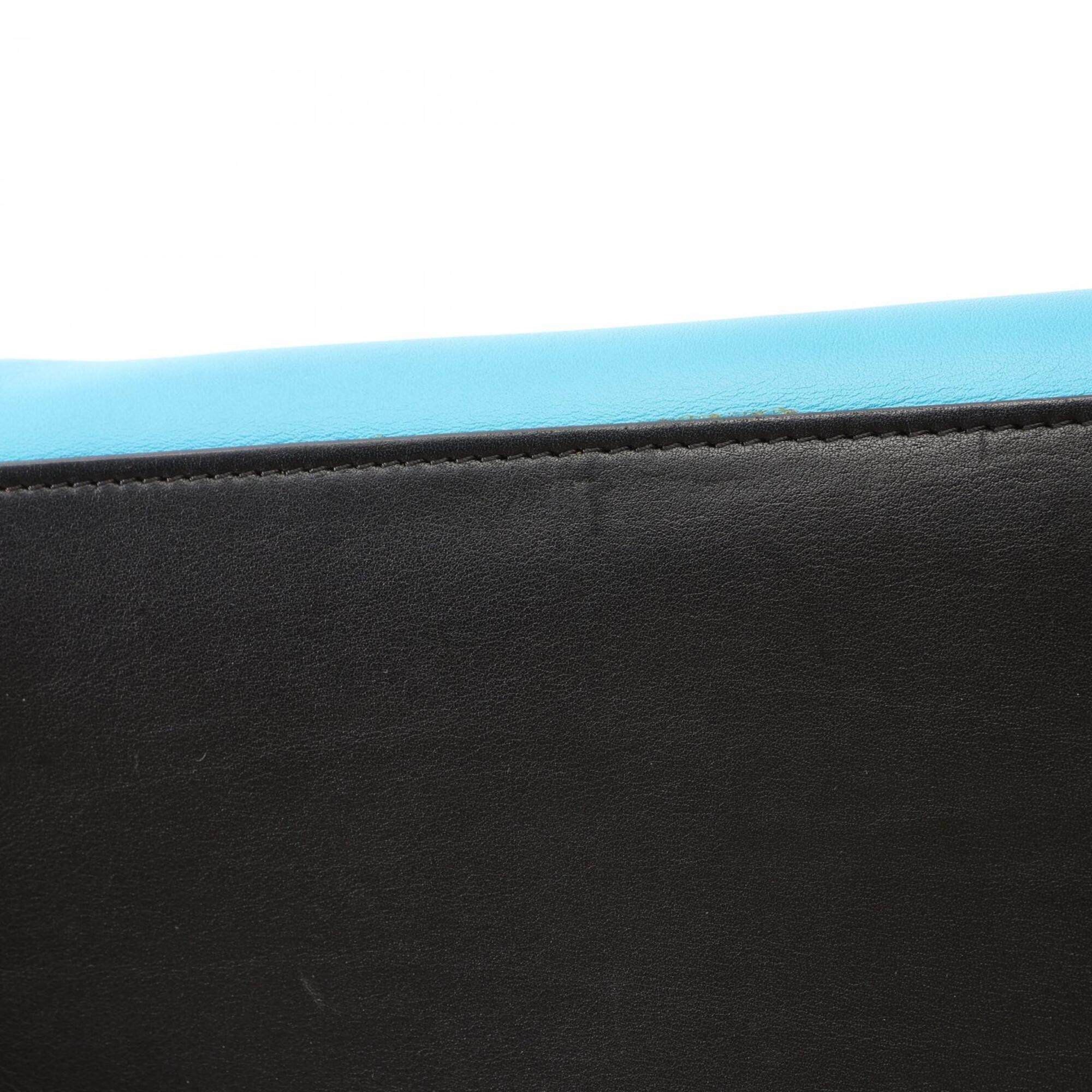 Celine Black Blue Brown Leather Handbag (Pre-Owned)