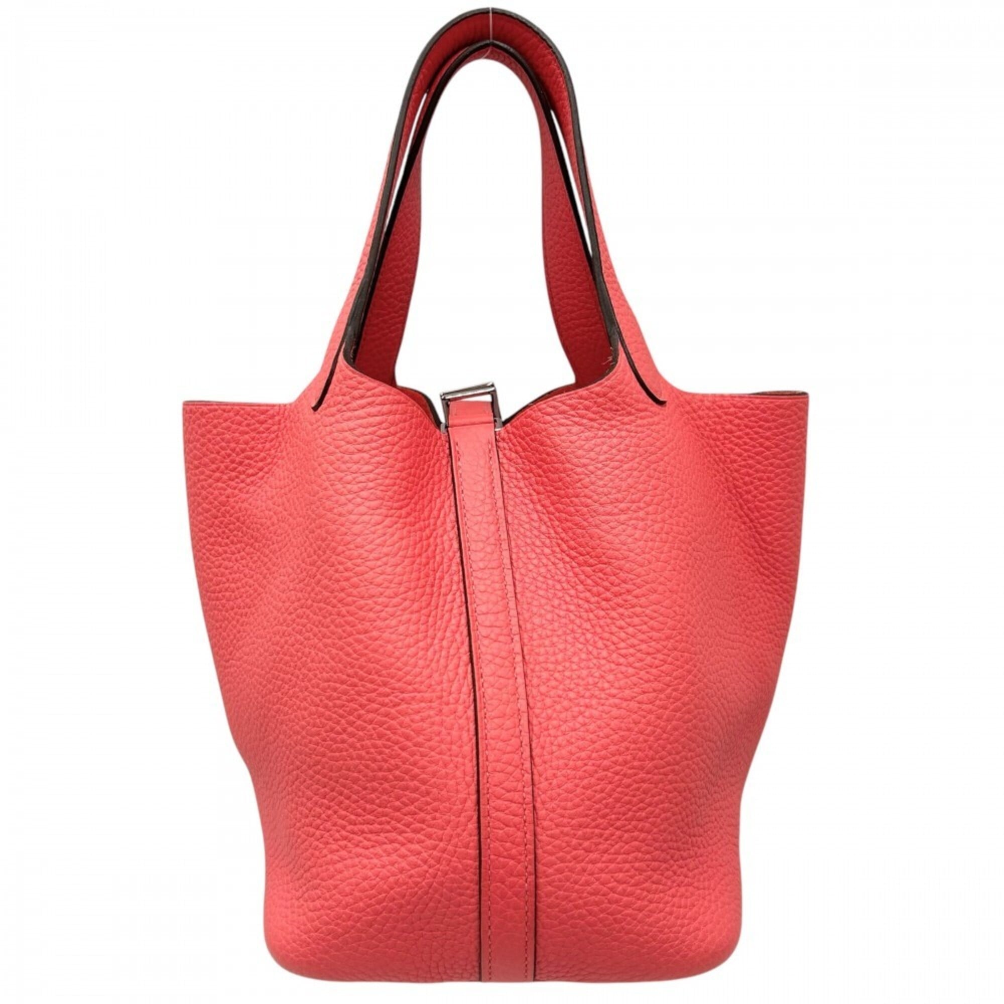 Hermes Red Color Leather Handbag (Pre-Owned)