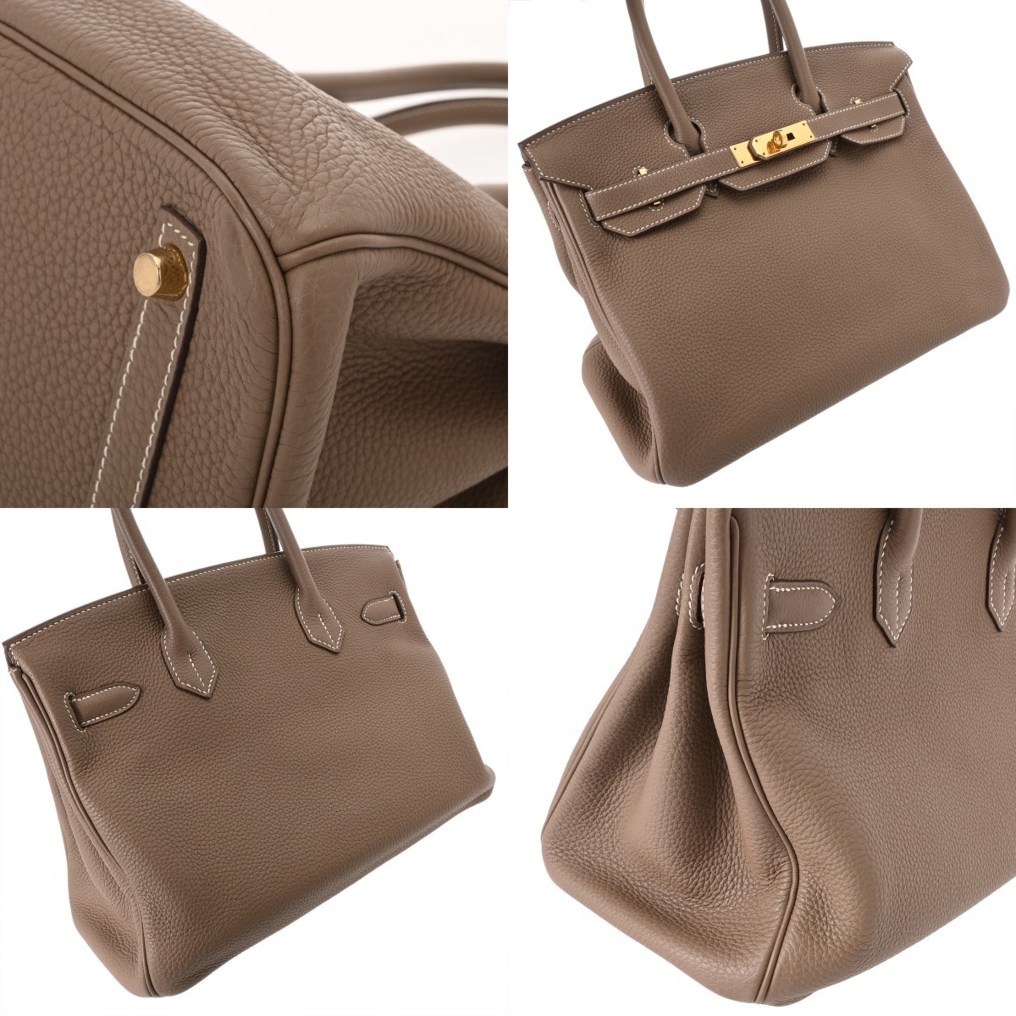 Hermes Birkin Etoupe Gray Togo Leather Handbag (Pre-Owned)