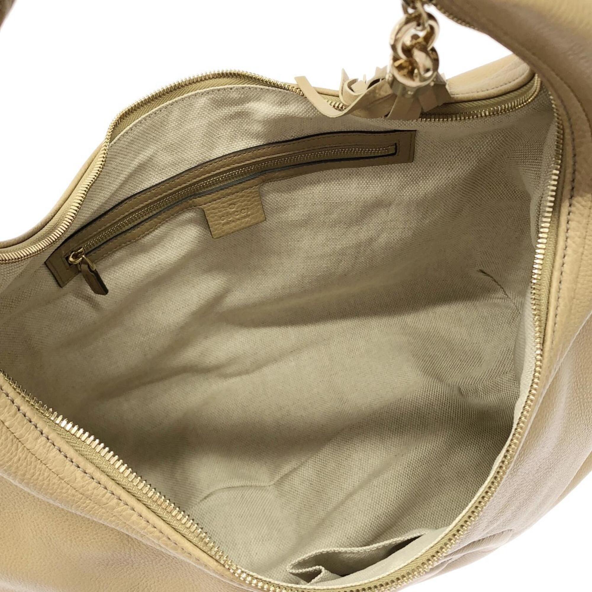 Gucci Beige Leather Shoulder Bag (Pre-Owned)