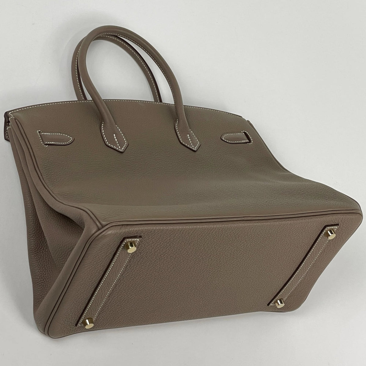 Hermes Birkin Etoupe Gray Togo Leather Handbag (Pre-Owned)