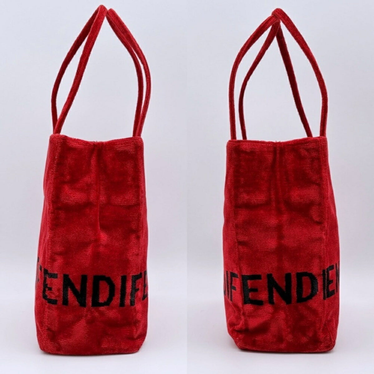 Fendi Red Color Leather Shoulder Bag Tote Bag (Pre-Owned)