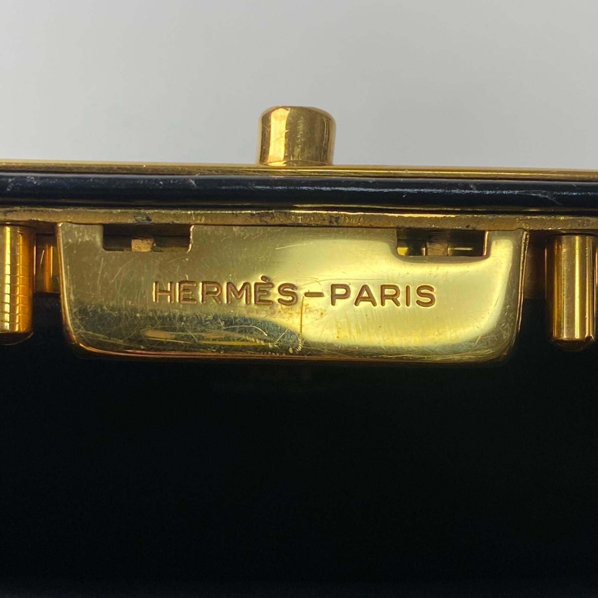 Hermes Black Dark Green Box Calf Leather Shoulder Bag (Pre-Owned)