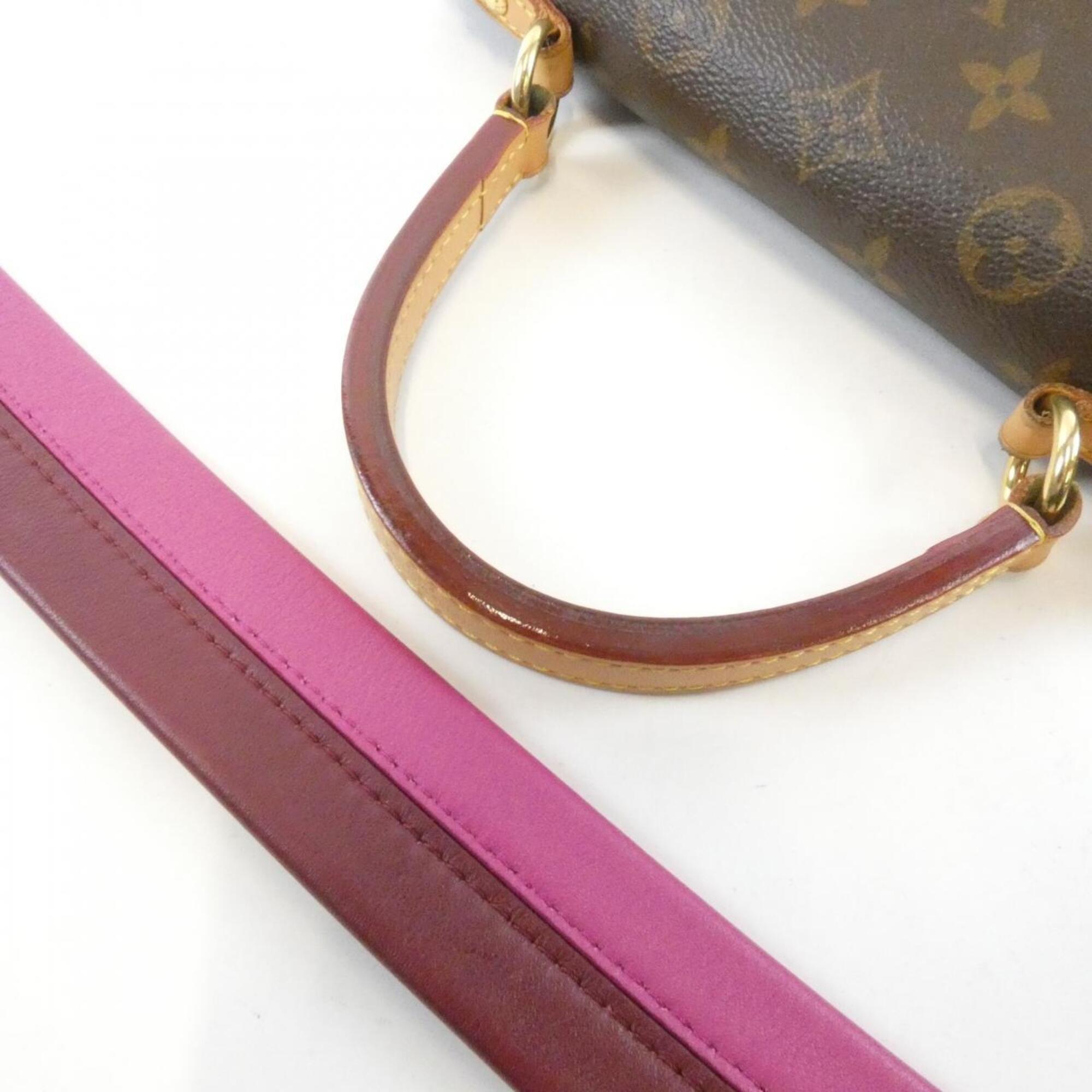 Louis Vuitton Monogram Fuchsia Marron Coated Canvas Handbag (Pre-Owned)