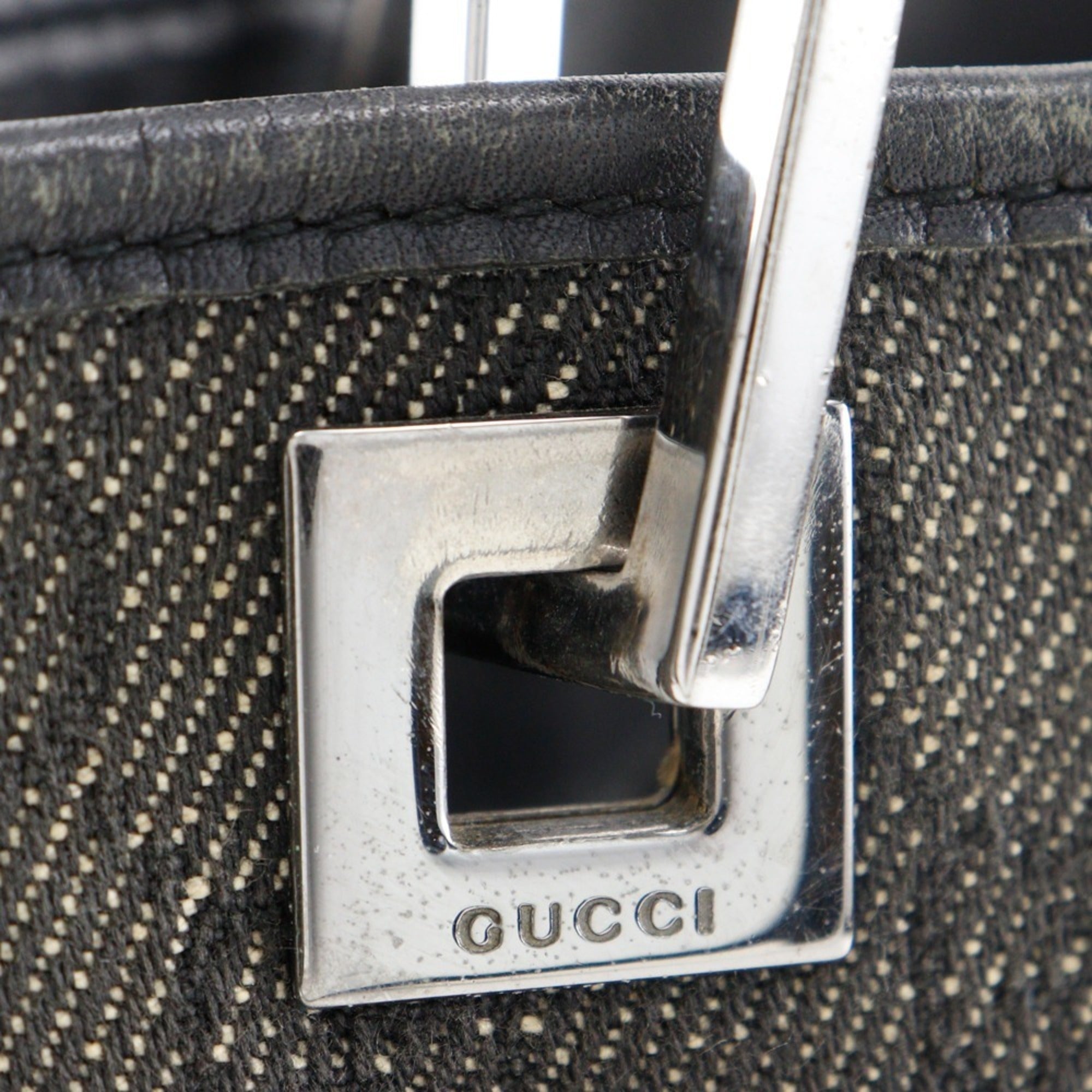 Gucci Black Denim Handbag Tote Bag (Pre-Owned)