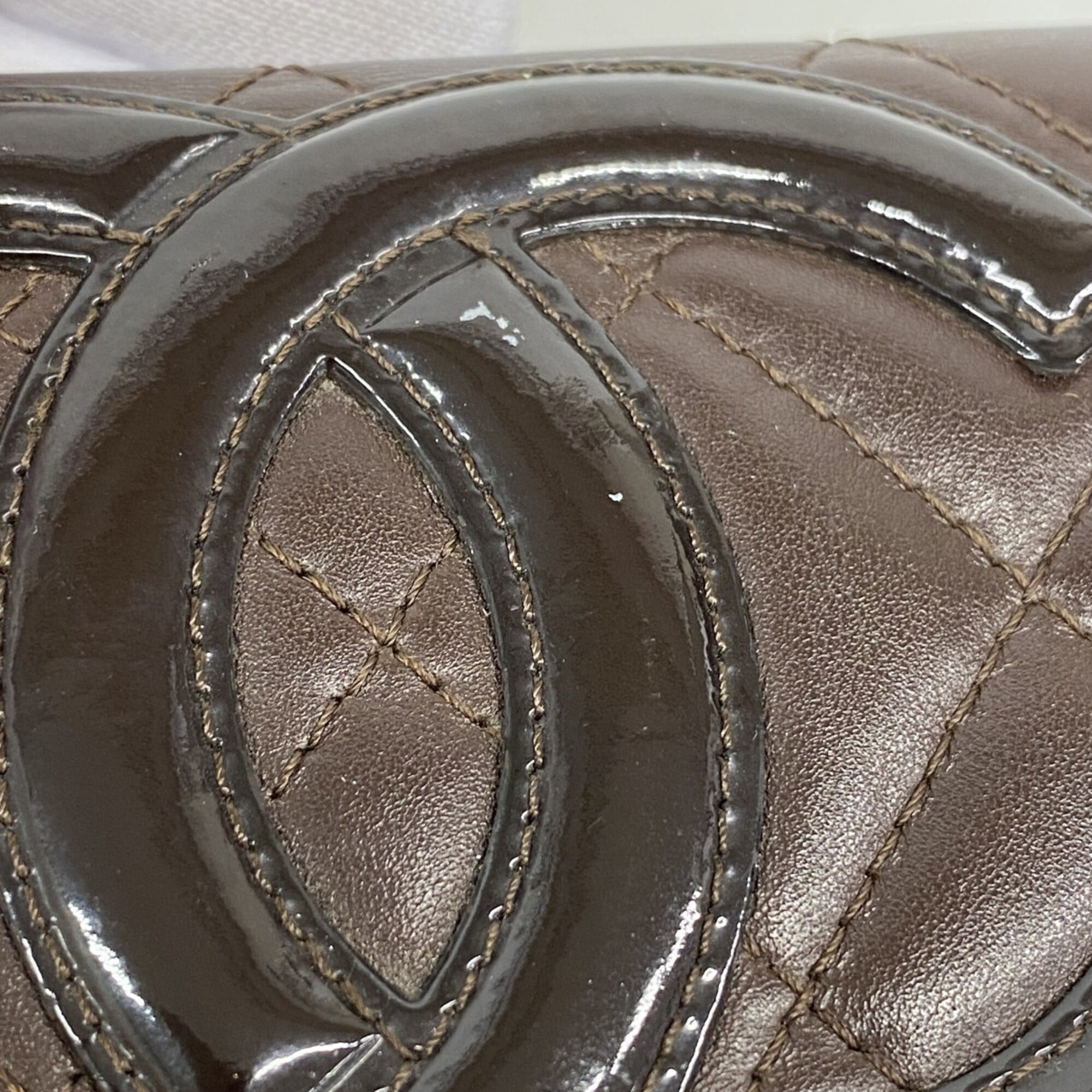 Chanel Dark Brown Leather Coin Purse/Coin Case (Pre-Owned)