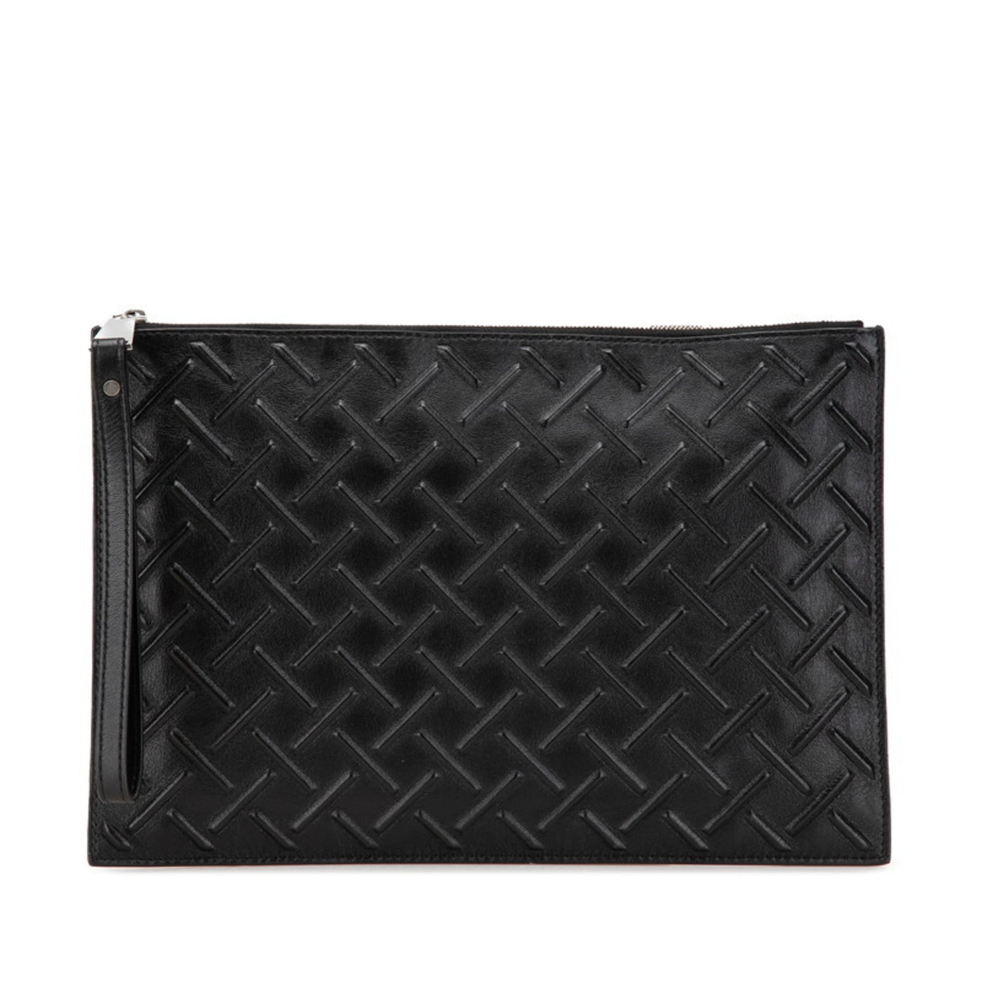 Bottega Veneta Black Leather Clutch Bag (Pre-Owned)