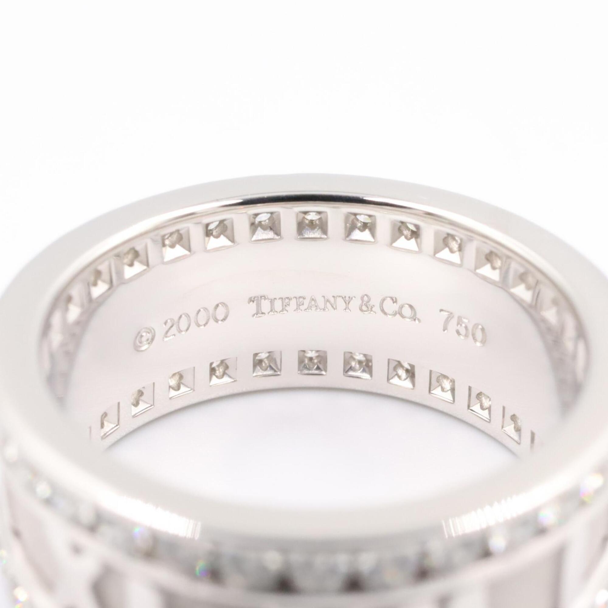 Tiffany Silver Clear White Gold (18K) Band Ring (Pre-Owned)