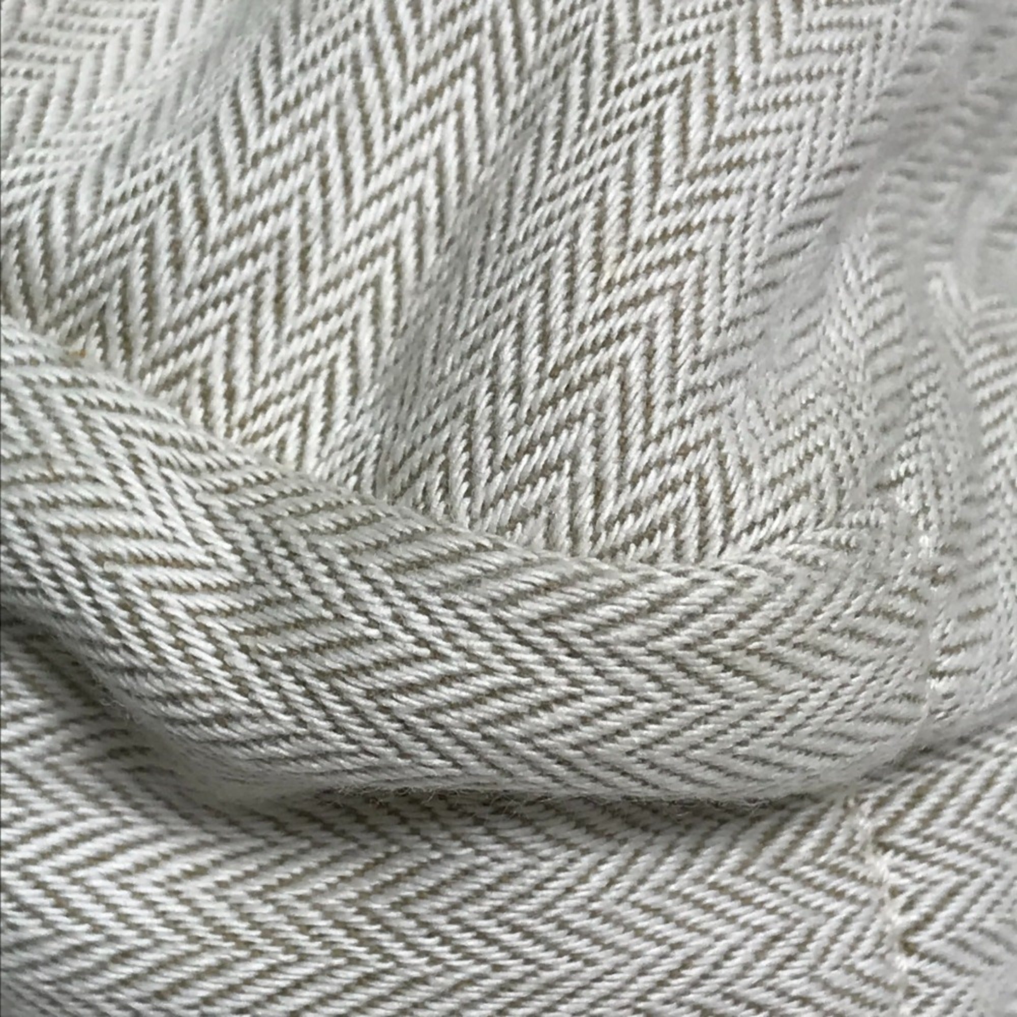 Hermes Beige Toile Chevron Pouch (Pre-Owned)