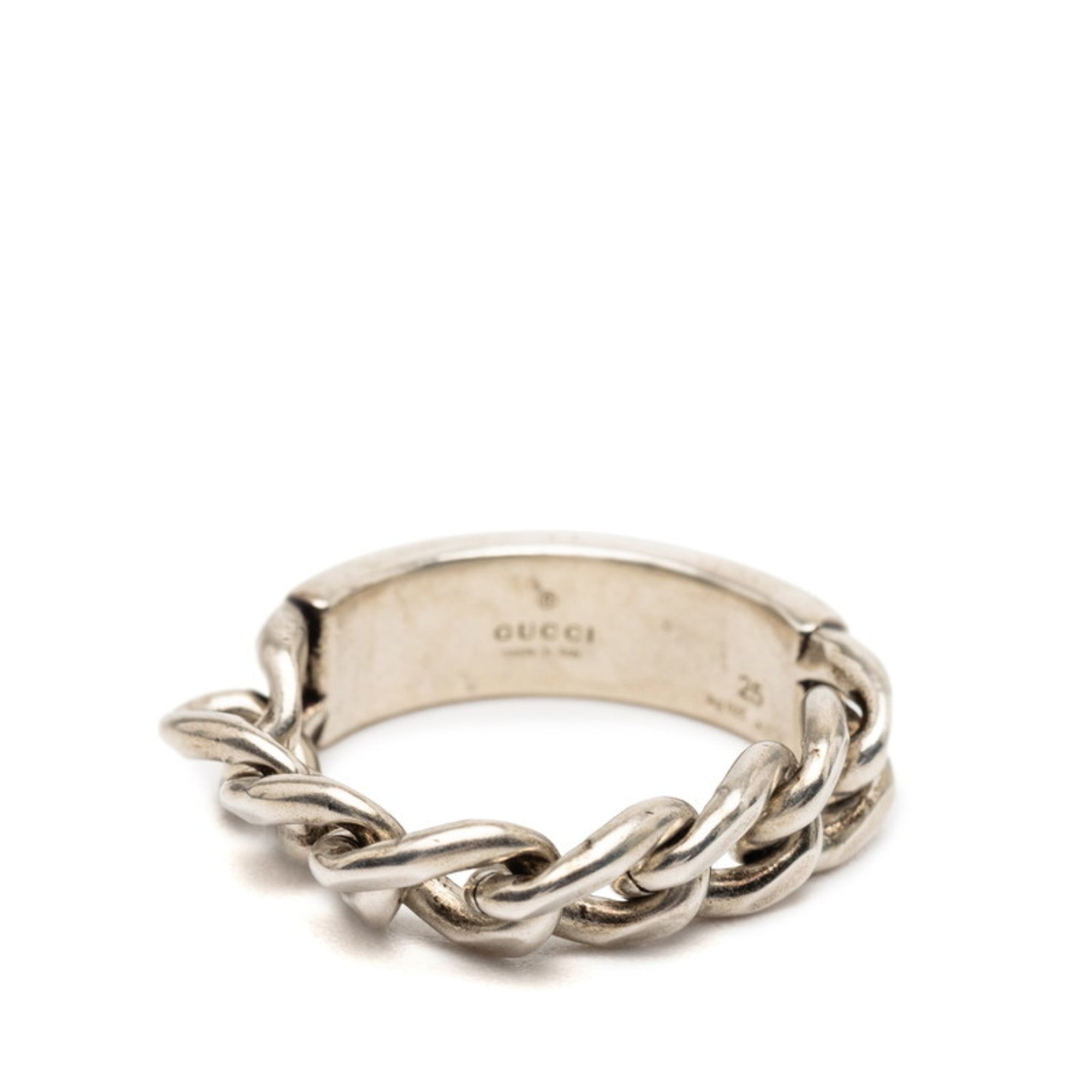 Gucci Silver Light Blue Enamel Silver 925 Band Ring (Pre-Owned)