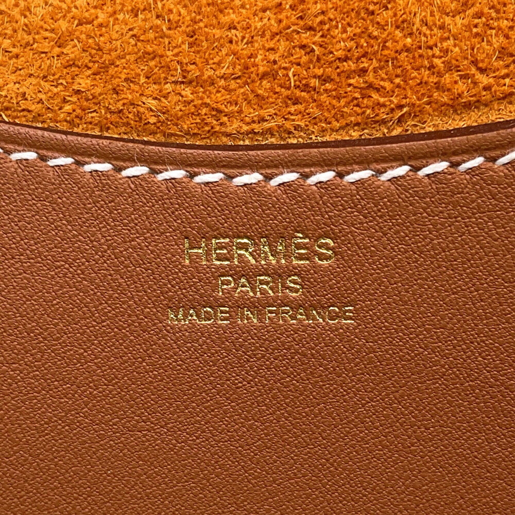 Hermes Gold Taurillon Clemence Leather Tote Bag (Pre-Owned)