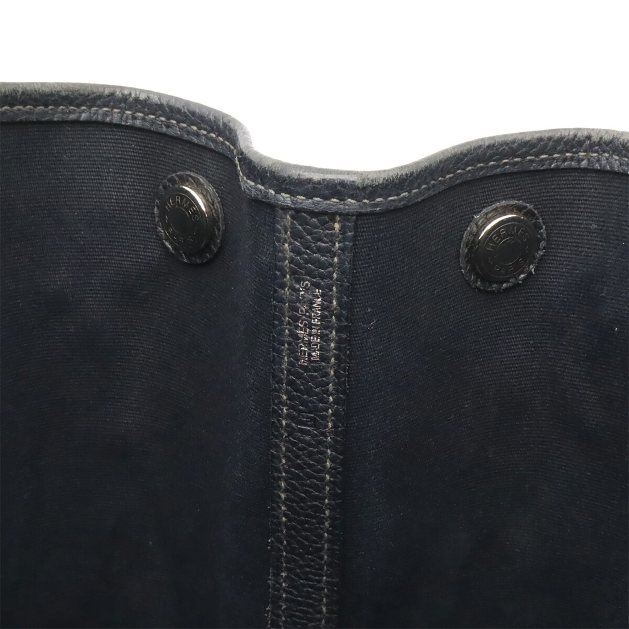 Hermes Black Toile Officier Handbag Shoulder Bag Tote Bag (Pre-Owned)