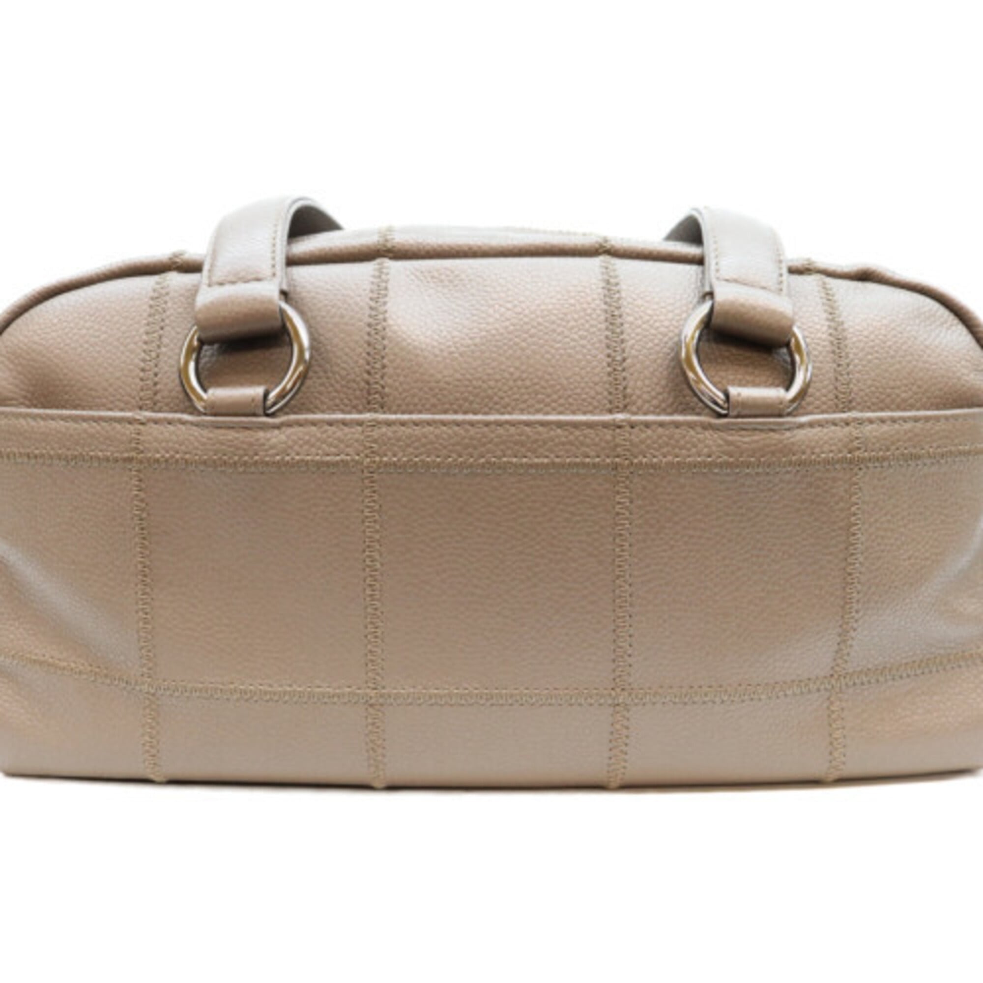 Chanel Gray Grained Calfskin Boston Bag (Pre-Owned)