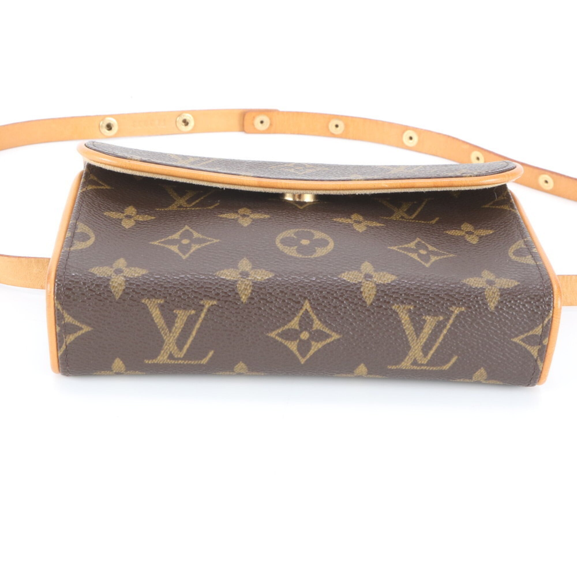 Louis Vuitton Dark Brown Coated Canvas Leather Handbag Pochette (Pre-Owned)