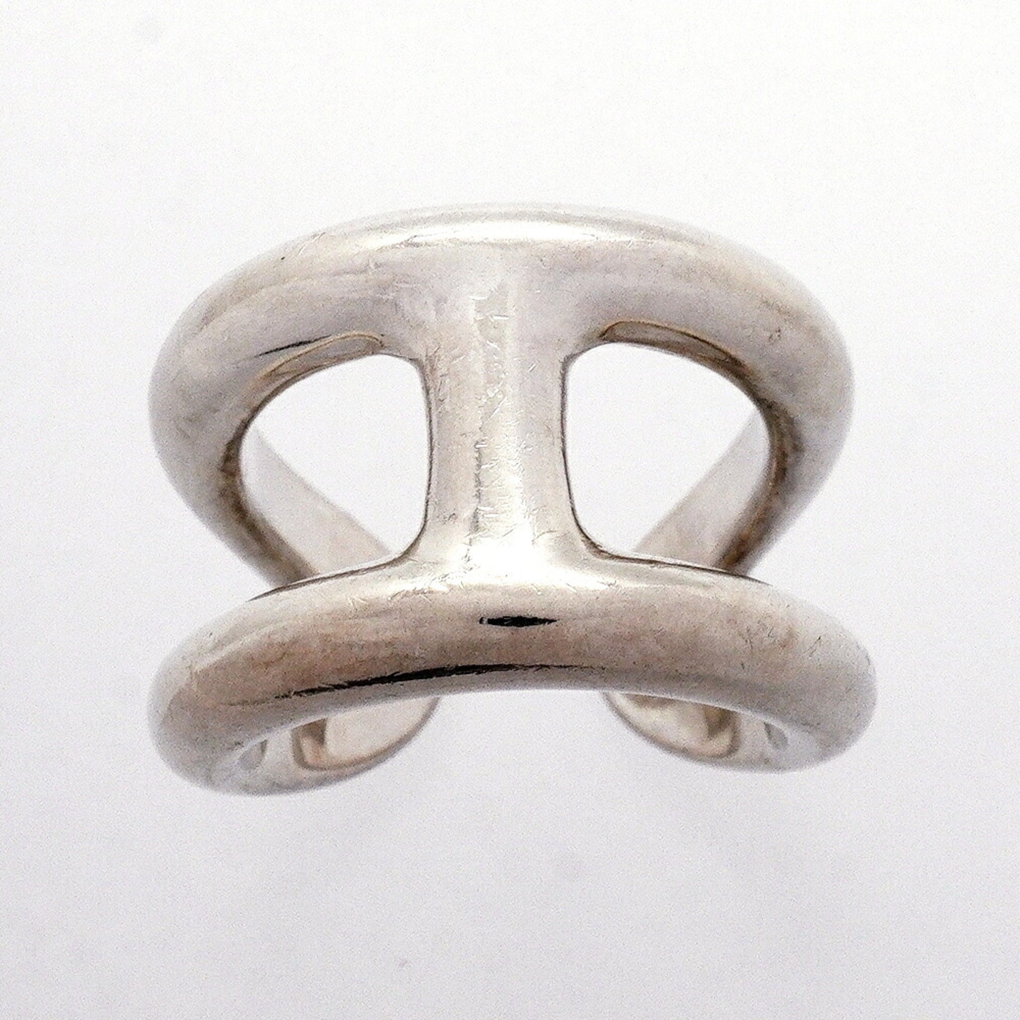 Hermes Silver 925 Band Ring (Pre-Owned)
