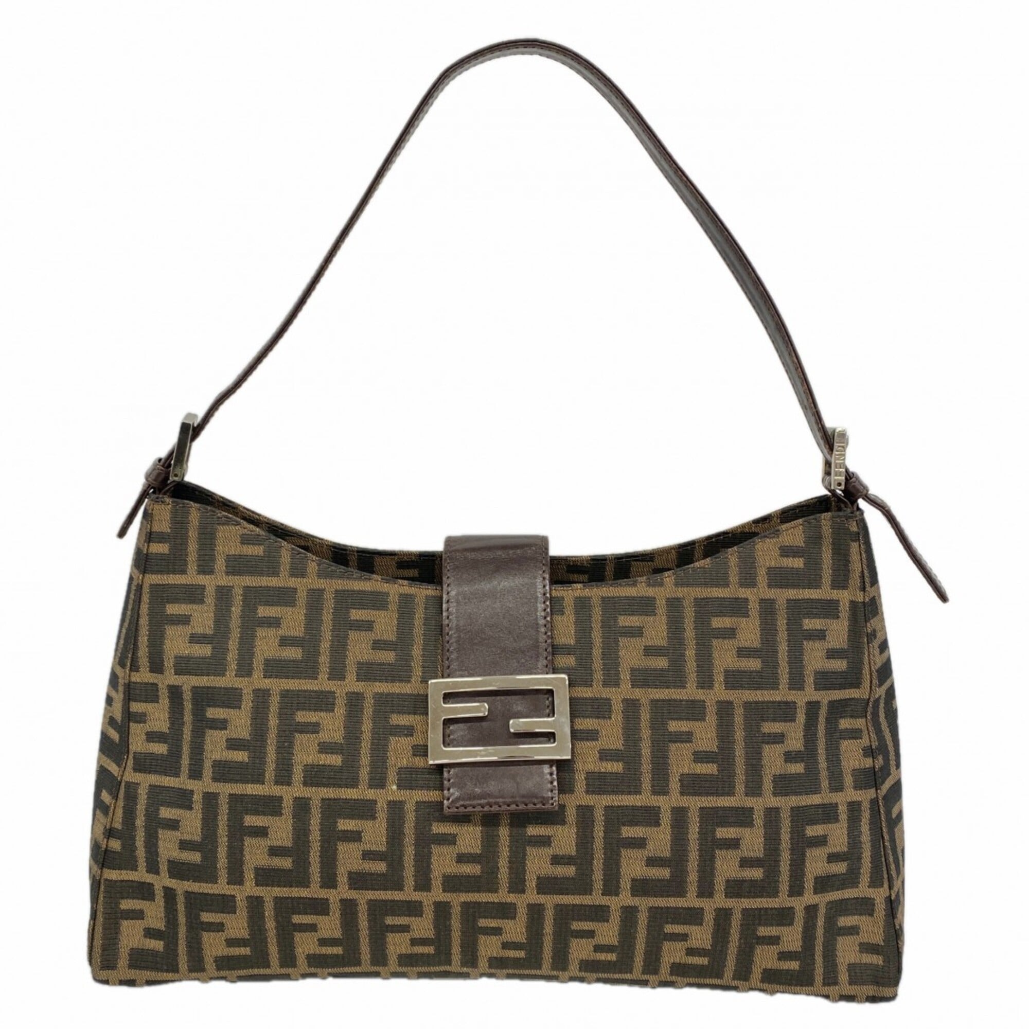 Fendi Brown Nylon Canvas Shoulder Bag (Pre-Owned)