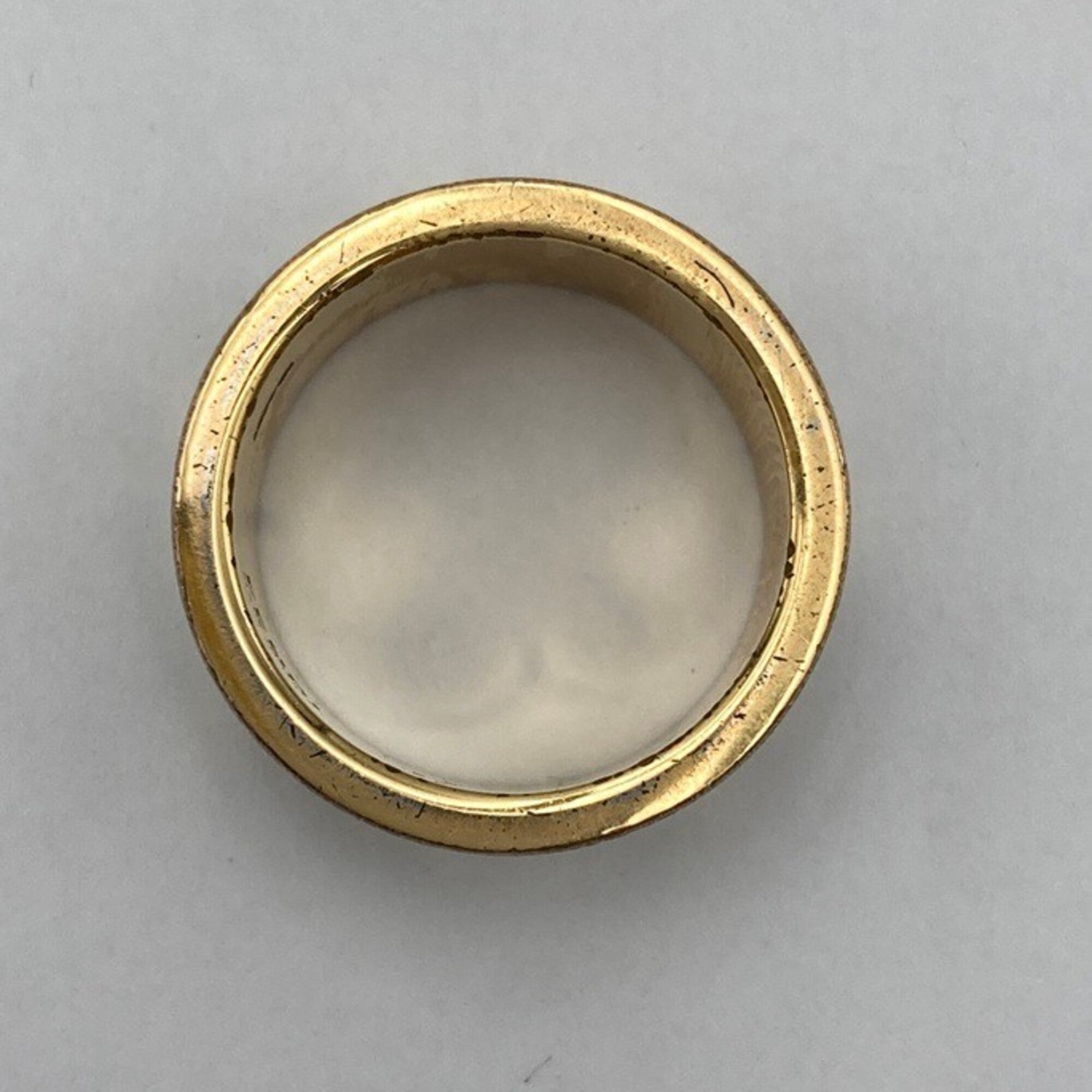 Fendi Gold Black Brass Band Ring (Pre-Owned)