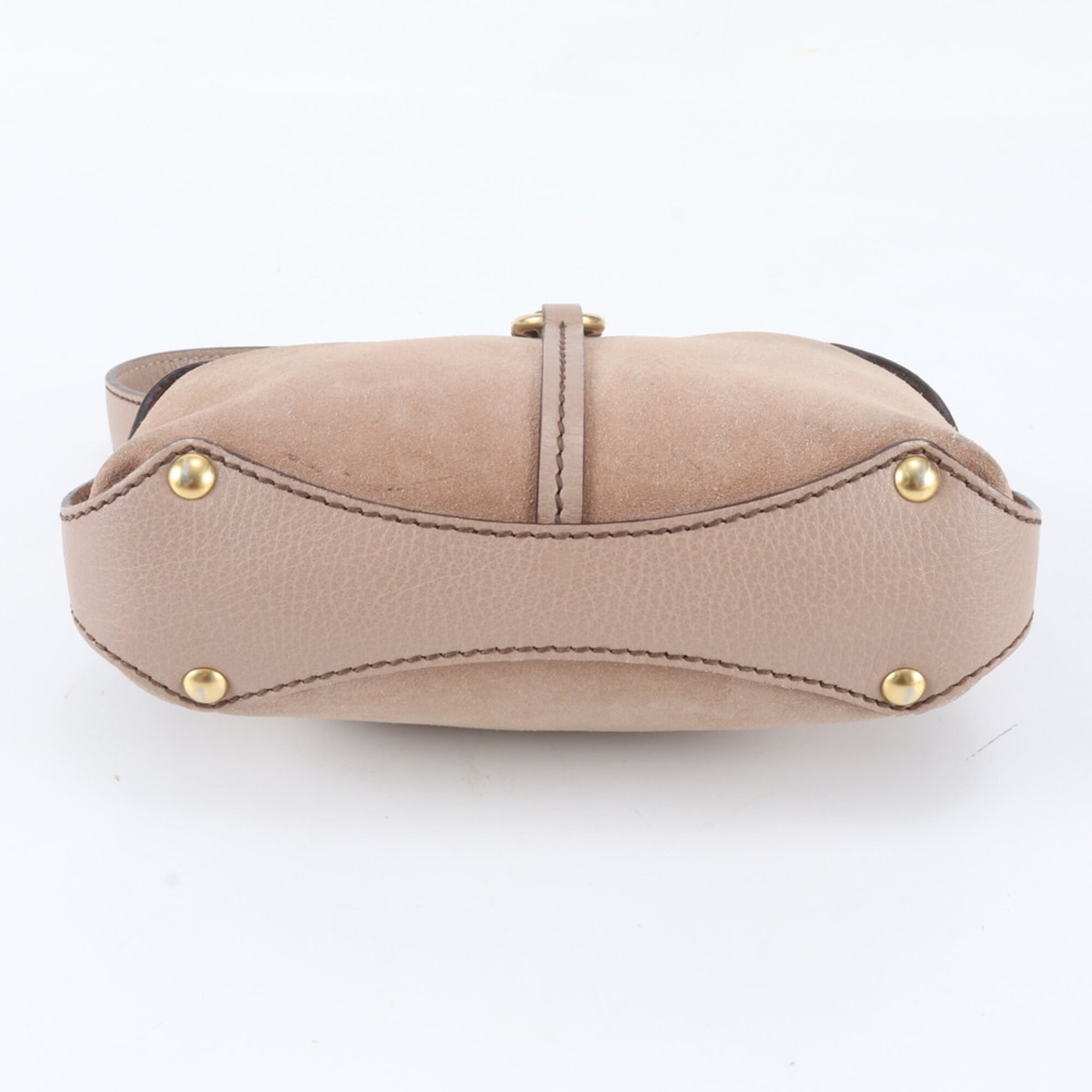 Salvatore Ferragamo Pink Beige Leather Handbag Shoulder Bag (Pre-Owned)