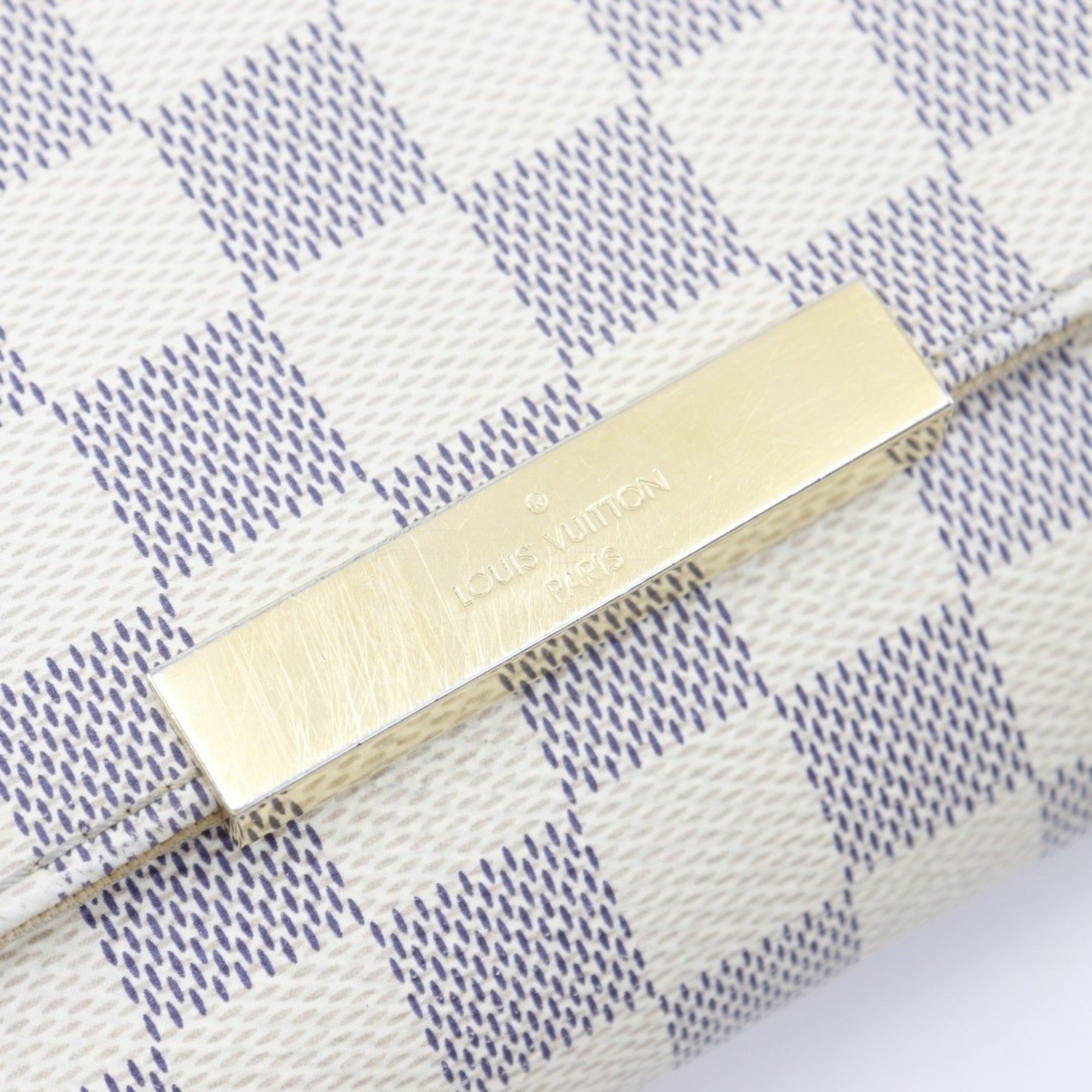 Louis Vuitton White Damier Azur Canvas Shoulder Bag (Pre-Owned)