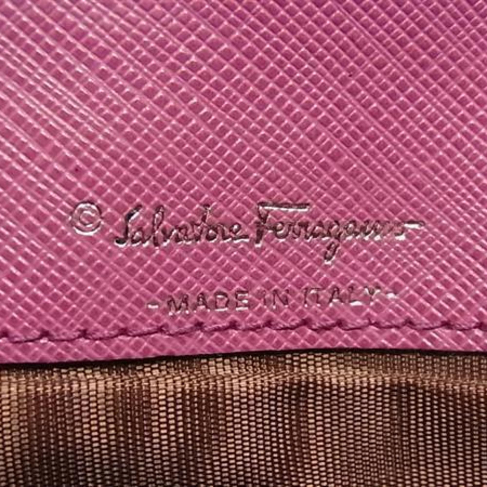 Salvatore Ferragamo Pink Leather Long Wallet (Bi-Fold) (Pre-Owned)