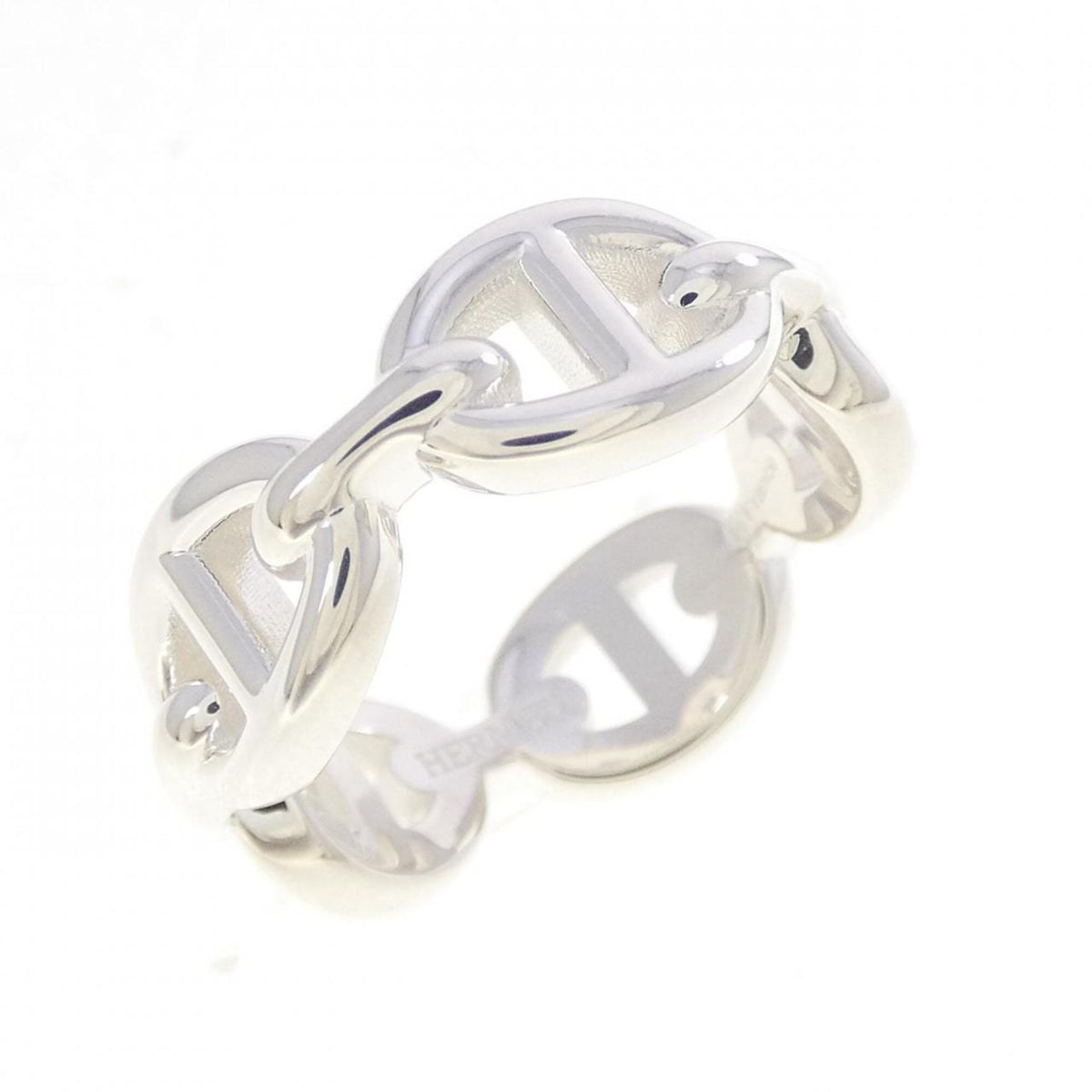 Hermes Silver Silver 925 Band Ring (Pre-Owned)