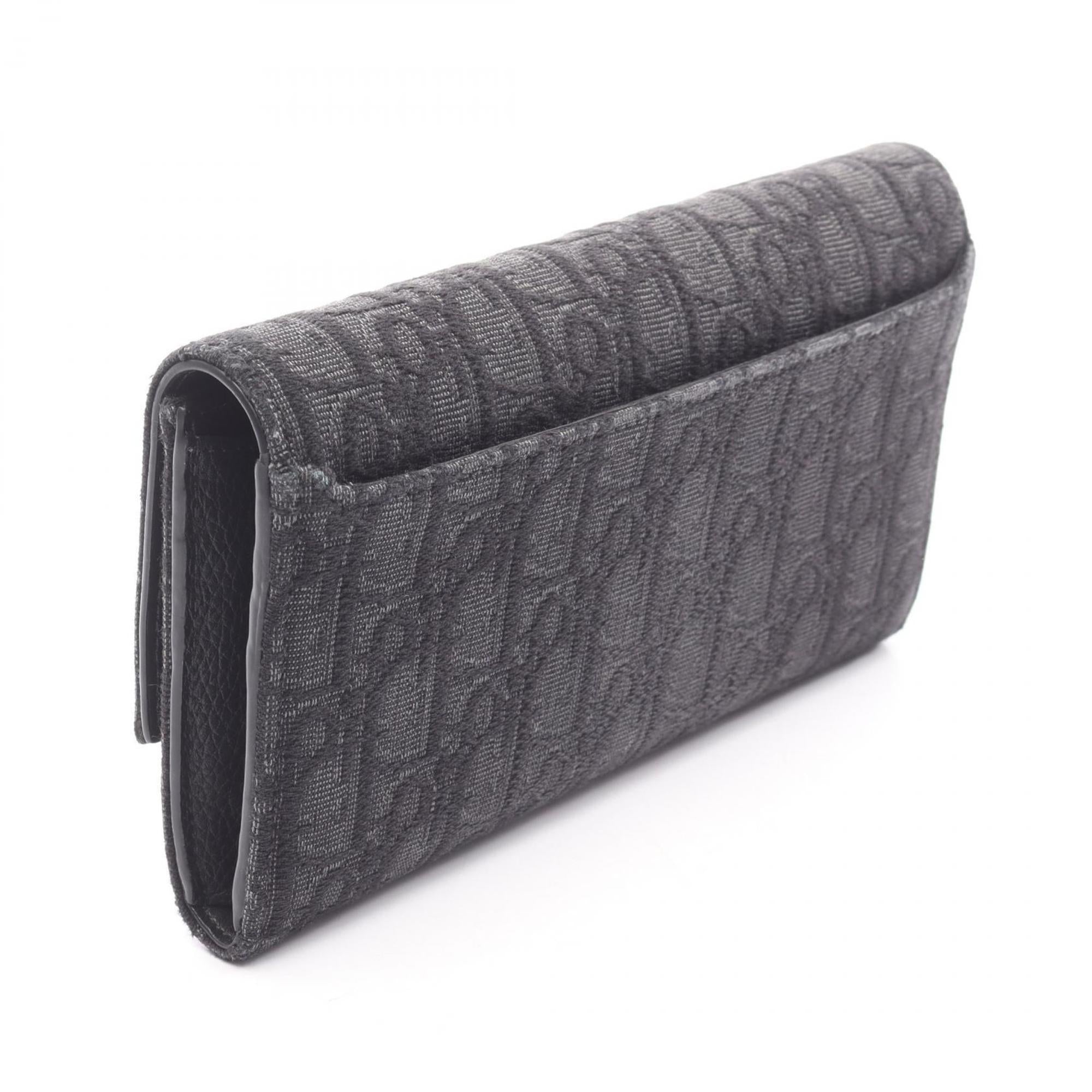 Christian Dior Black Canvas Long Wallet (Bi-Fold) (Pre-Owned)