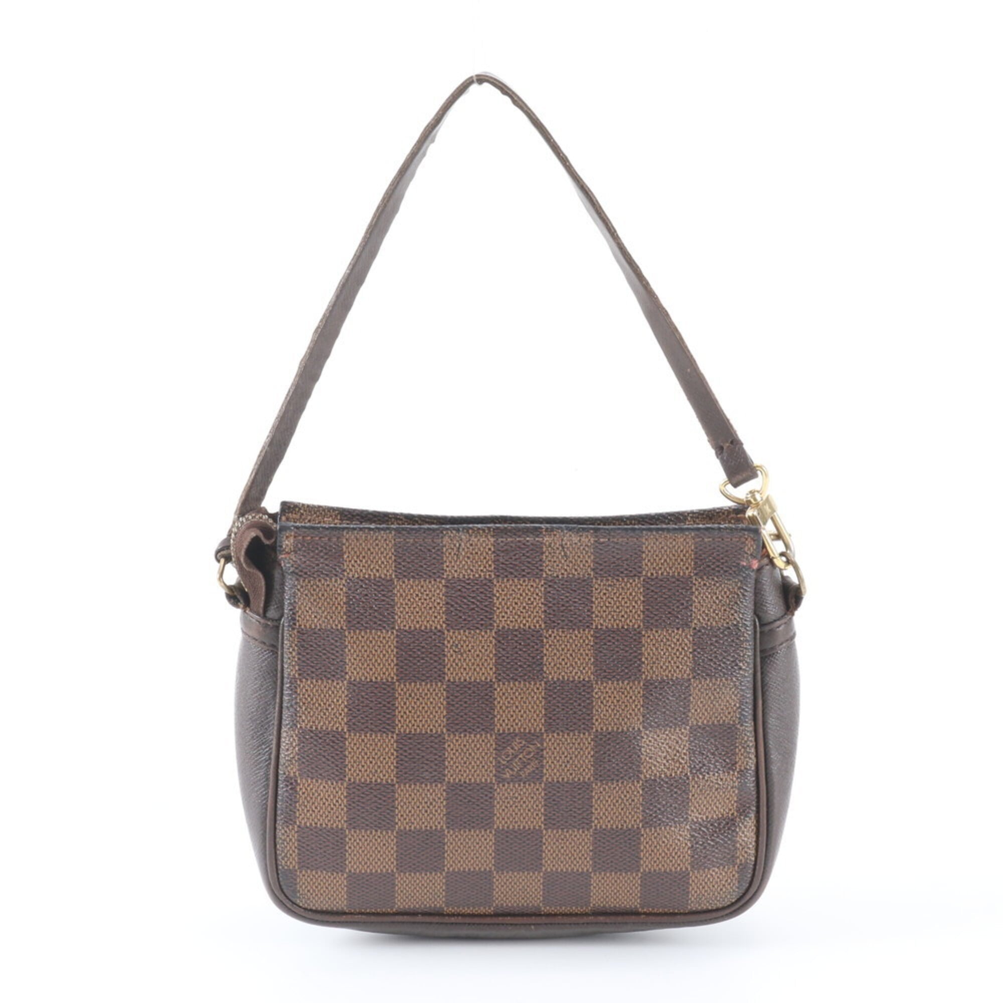 Louis Vuitton Brown Ebene Leather Coated Canvas Handbag Pouch (Pre-Owned)