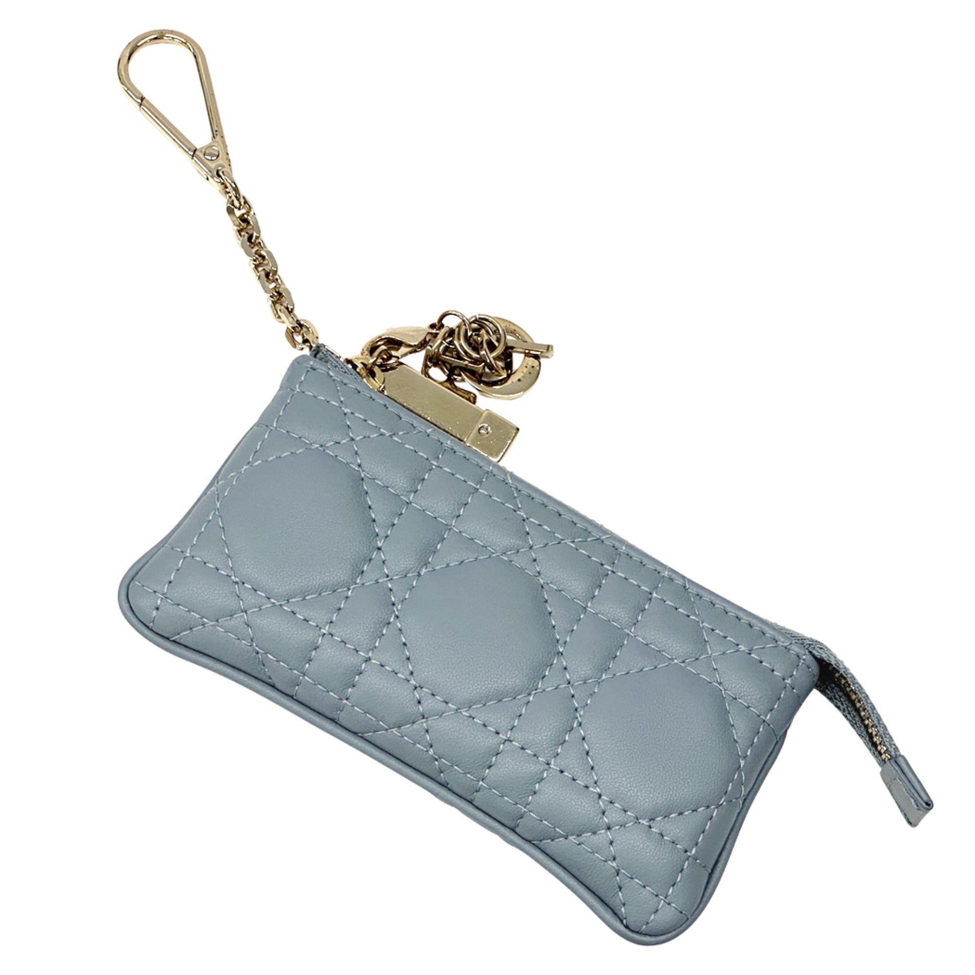 Christian Dior Blue Leather Coin Purse/Coin Case (Pre-Owned)