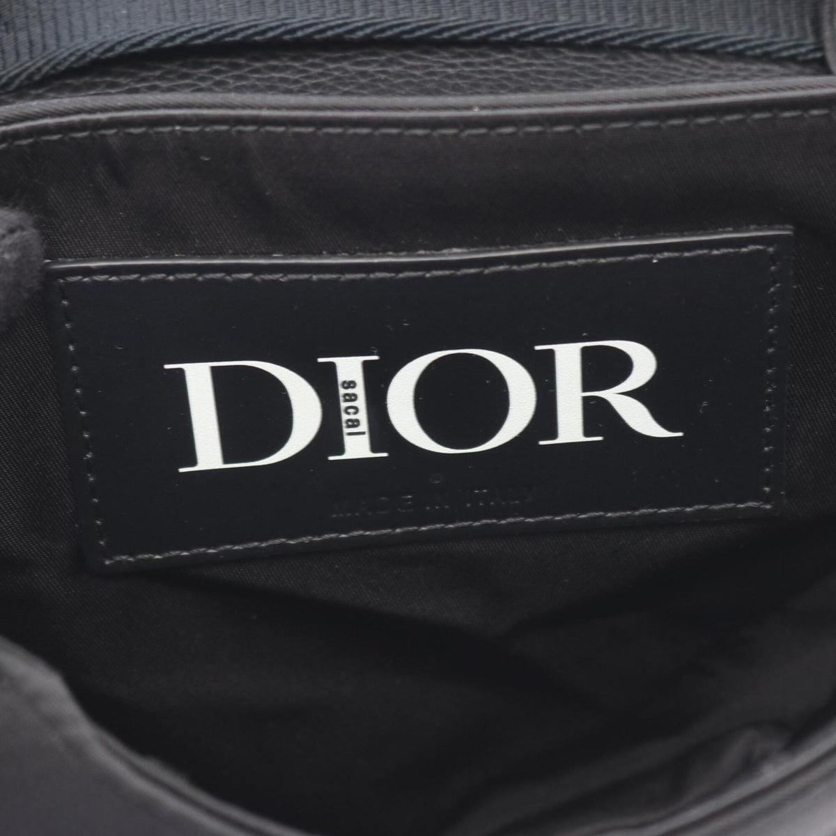 Christian Dior Black Nylon Leather Handbag Saddle Bag Shoulder Bag (Pre-Owned)