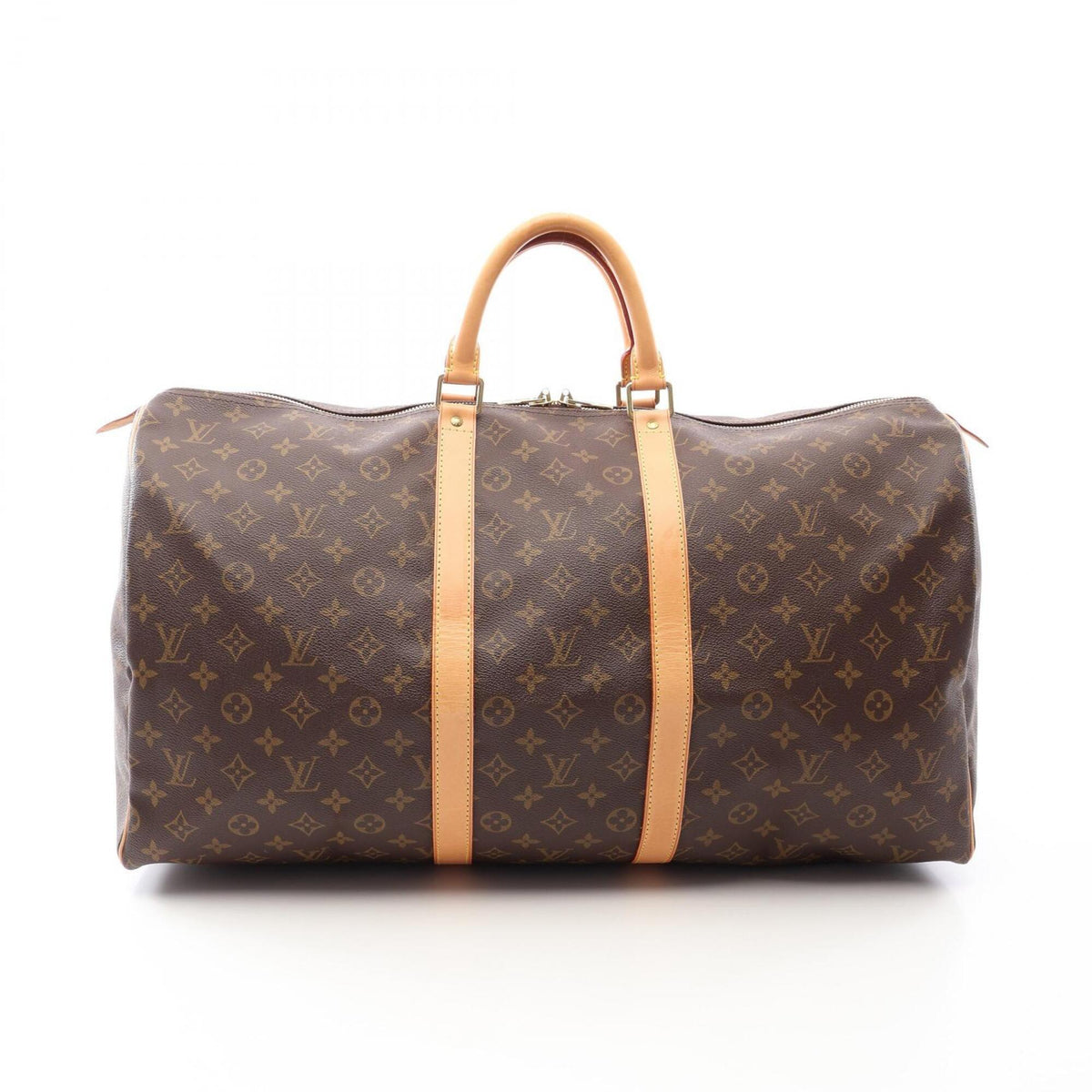 Louis Vuitton Brown Coated Canvas Pvc Monogram Leather Boston Bag Handbag (Pre-Owned)