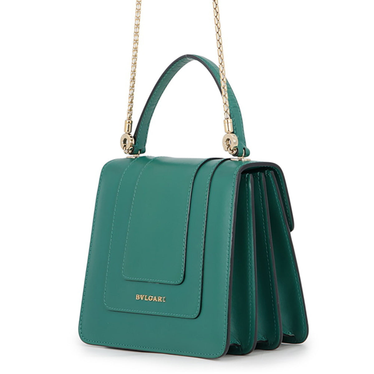 Bvlgari Emerald Green Leather Handbag (Pre-Owned)