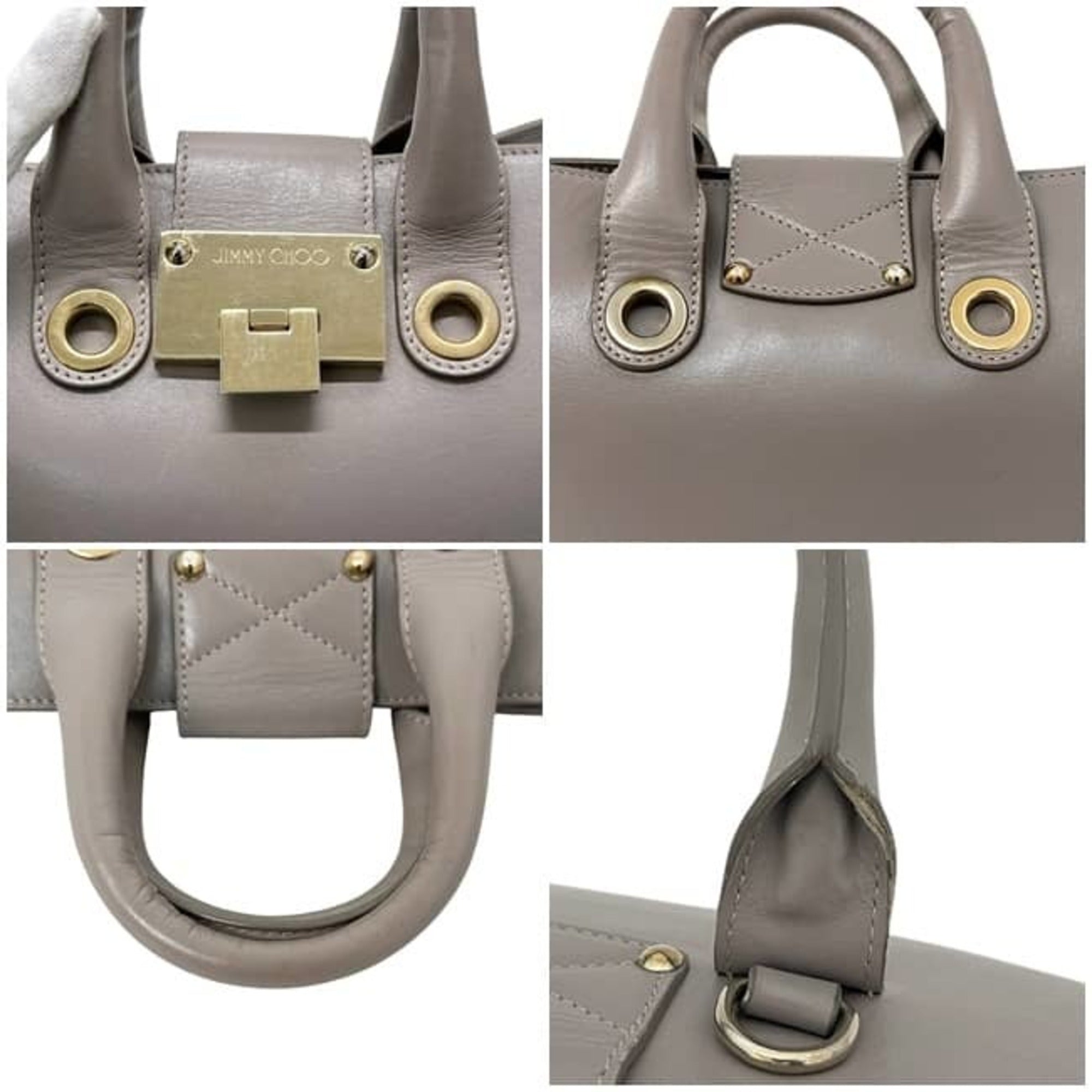Jimmy Choo Gray Leather Handbag (Pre-Owned)
