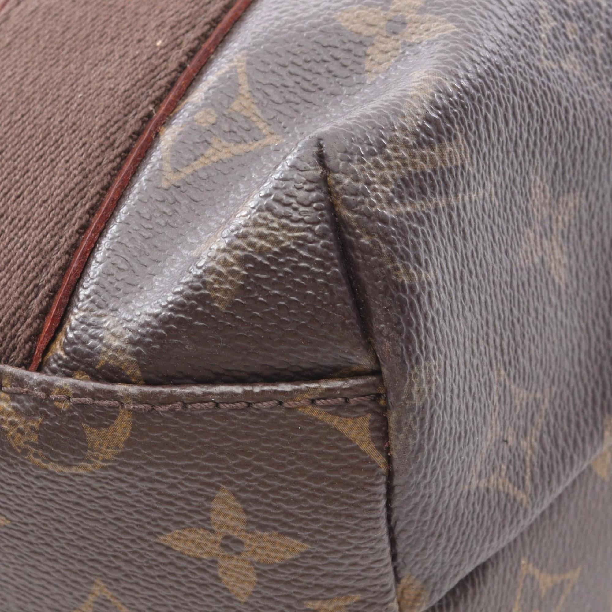 Louis Vuitton Brown Coated Canvas Leather Tote Bag (Pre-Owned)