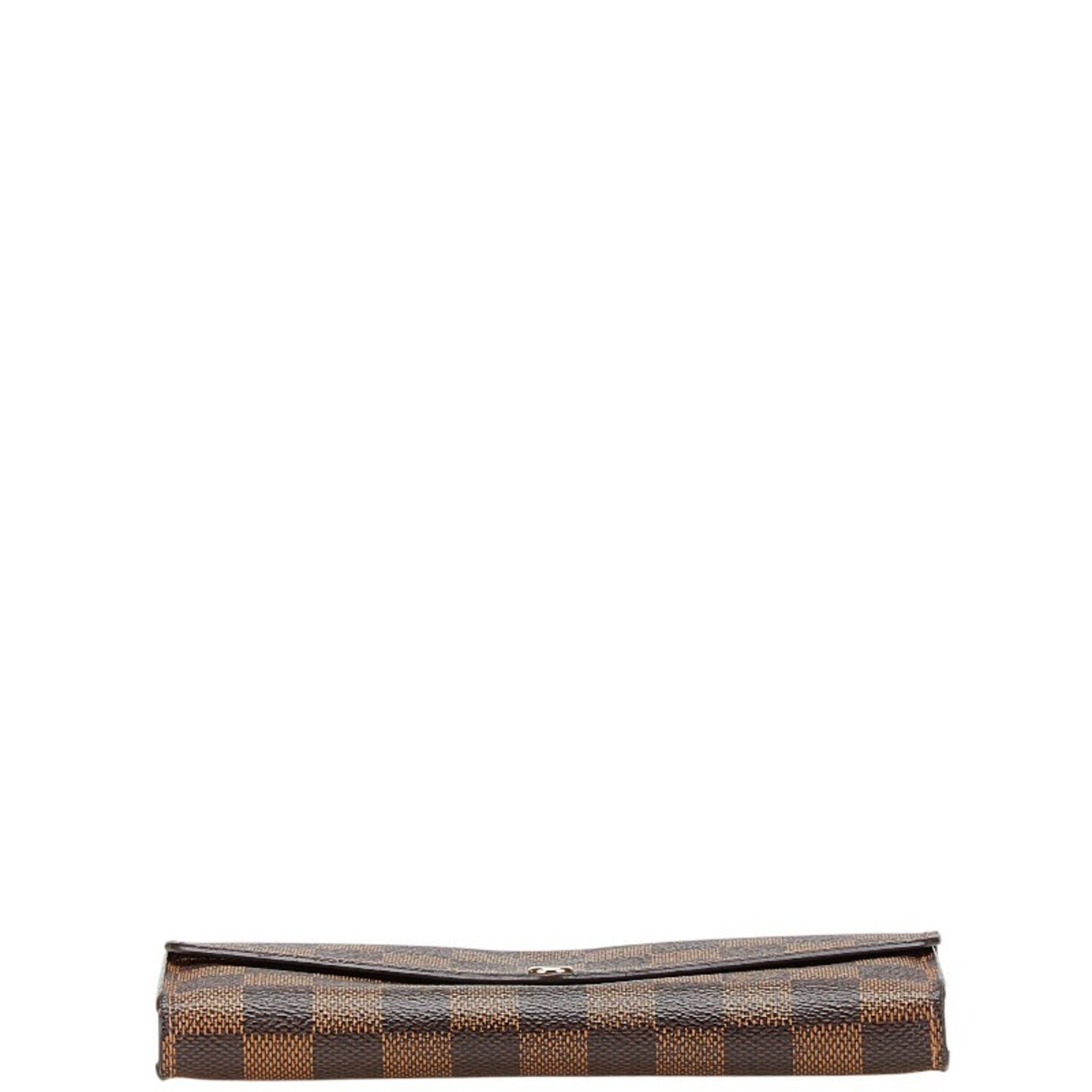 Louis Vuitton Brown Pvc Leather Long Wallet (Tri-Fold) (Pre-Owned)