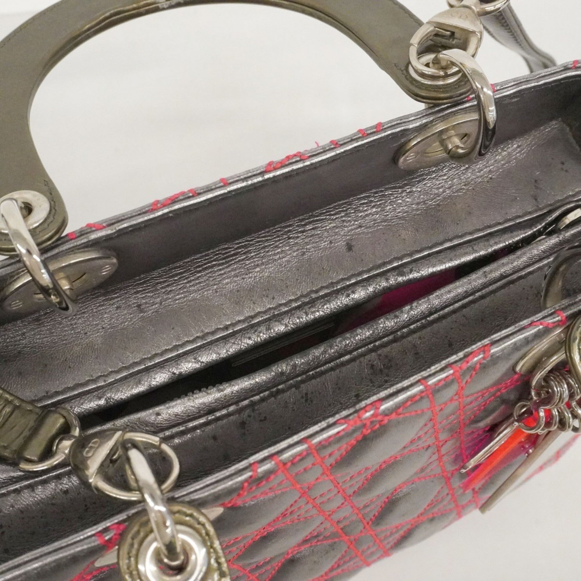 Christian Dior Pink Silver Leather Handbag (Pre-Owned)