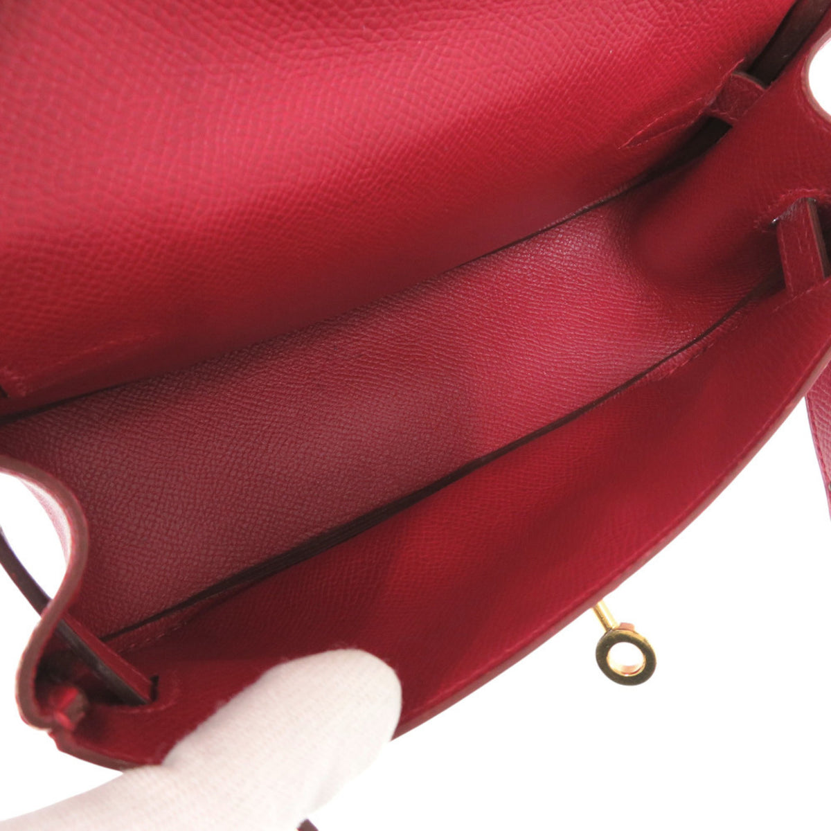 Hermes Rouge Vif Courchevel Leather Clutch Bag (Pre-Owned)
