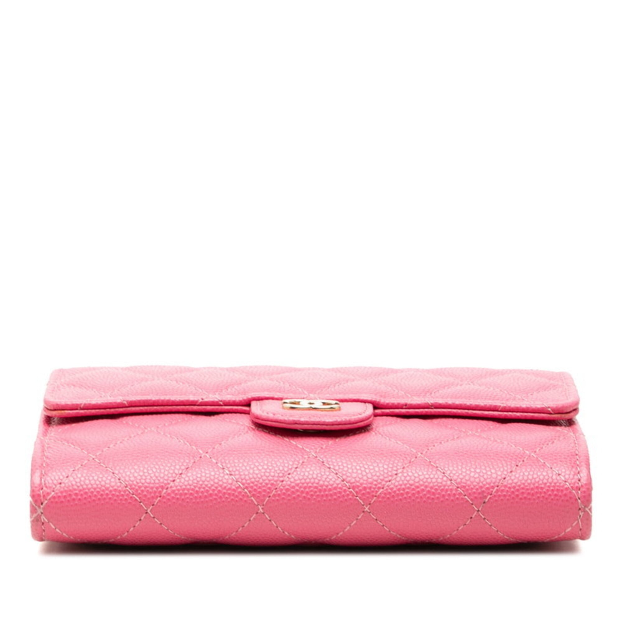 Chanel Pink Grained Calfskin Shoulder Bag (Pre-Owned)