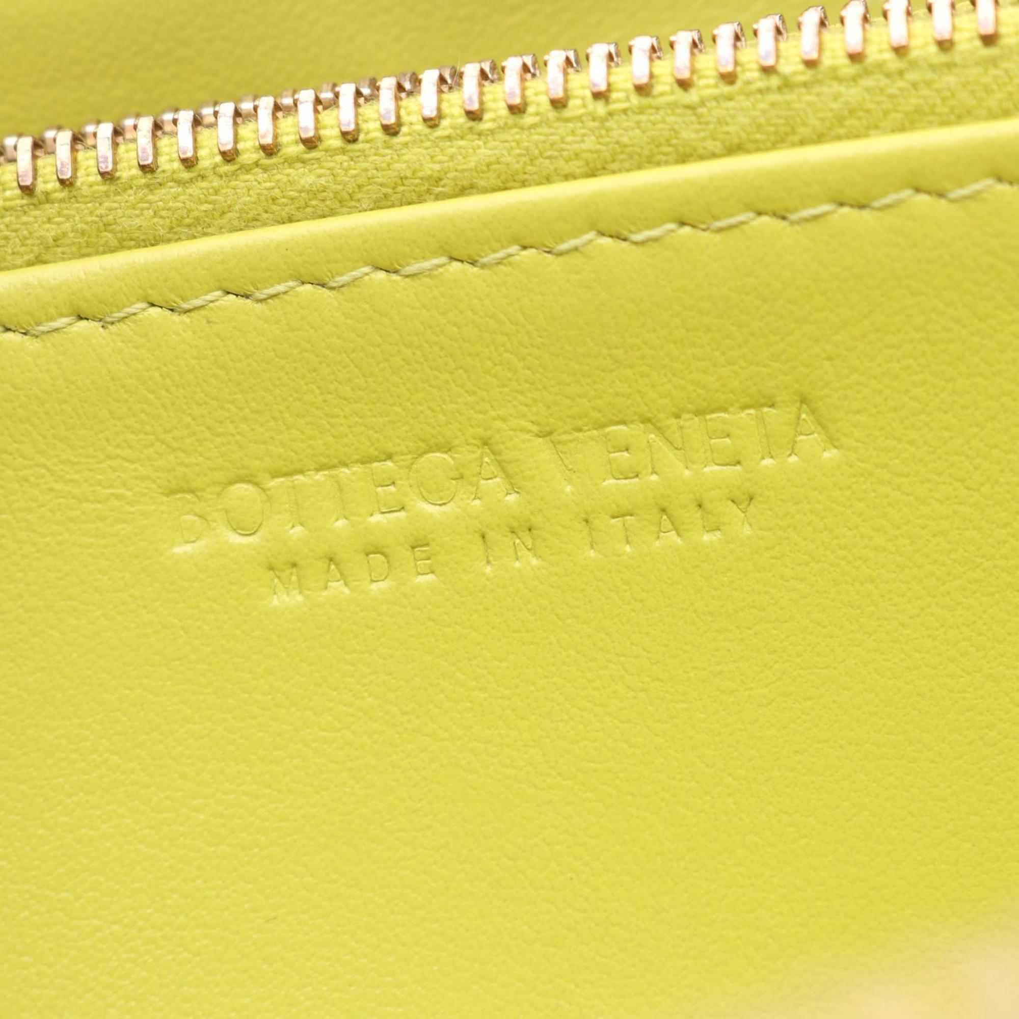 Bottega Veneta Green Leather Long Wallet (Bi-Fold) (Pre-Owned)