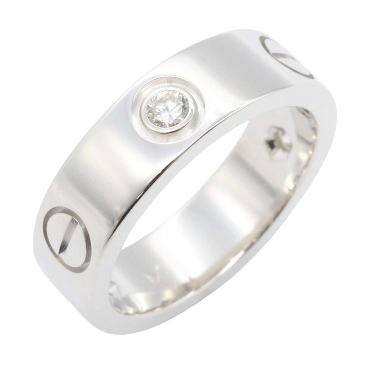 Cartier Silver Clear White Gold (18K) Band Ring (Pre-Owned)