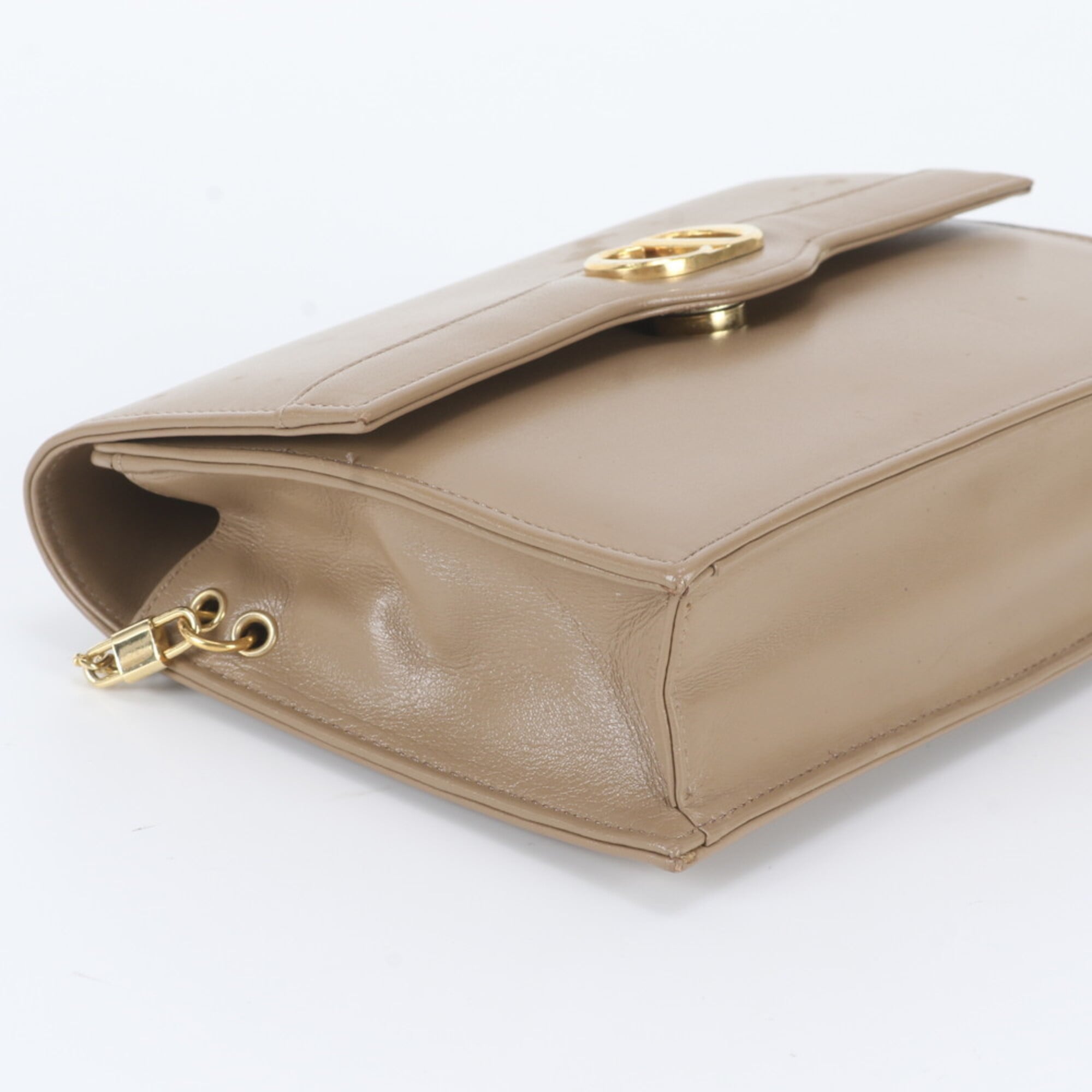 Christian Dior Beige Leather Crossbody Bag Shoulder Bag (Pre-Owned)