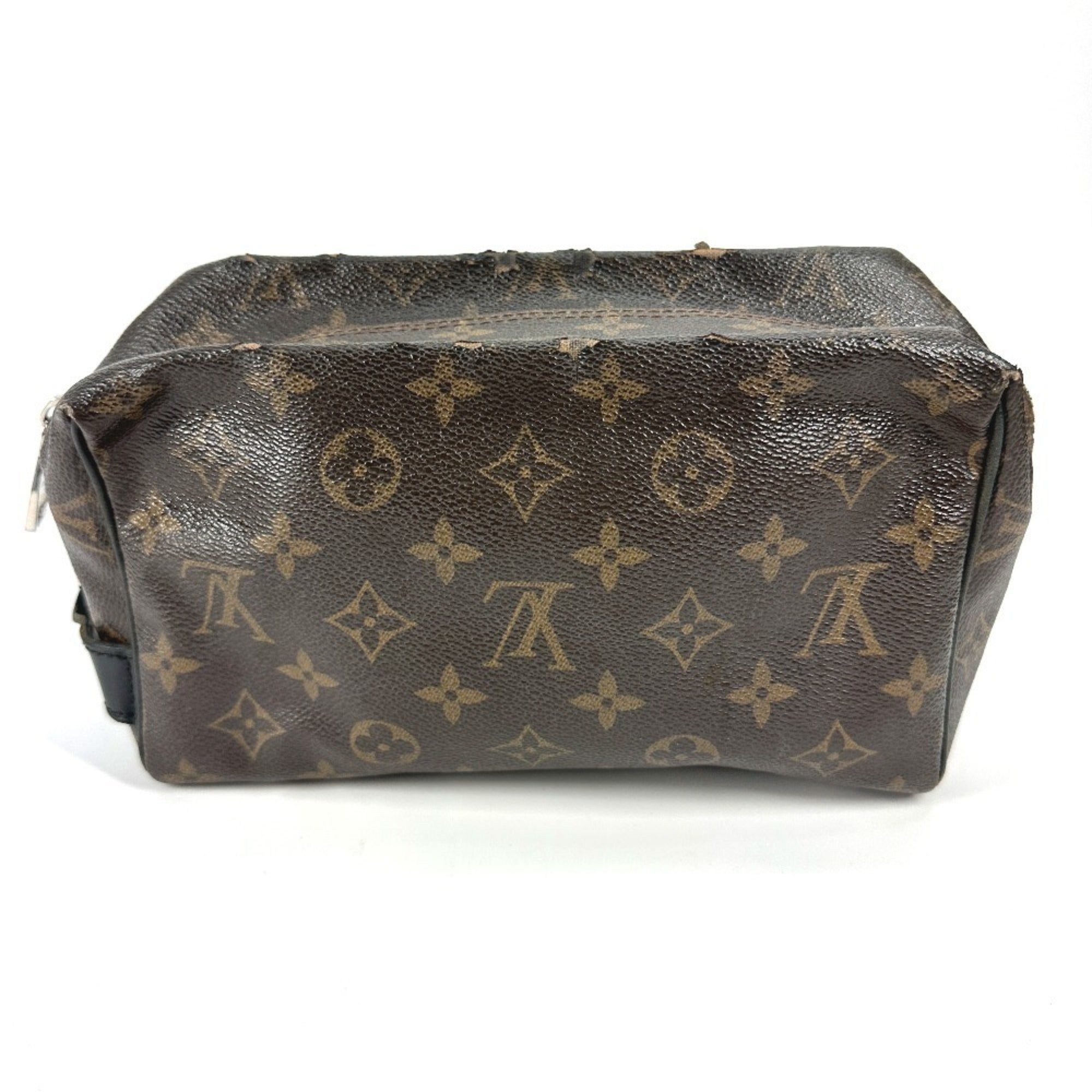 Louis Vuitton Black Brown Monogram Canvas Clutch Bag Pouch (Pre-Owned)