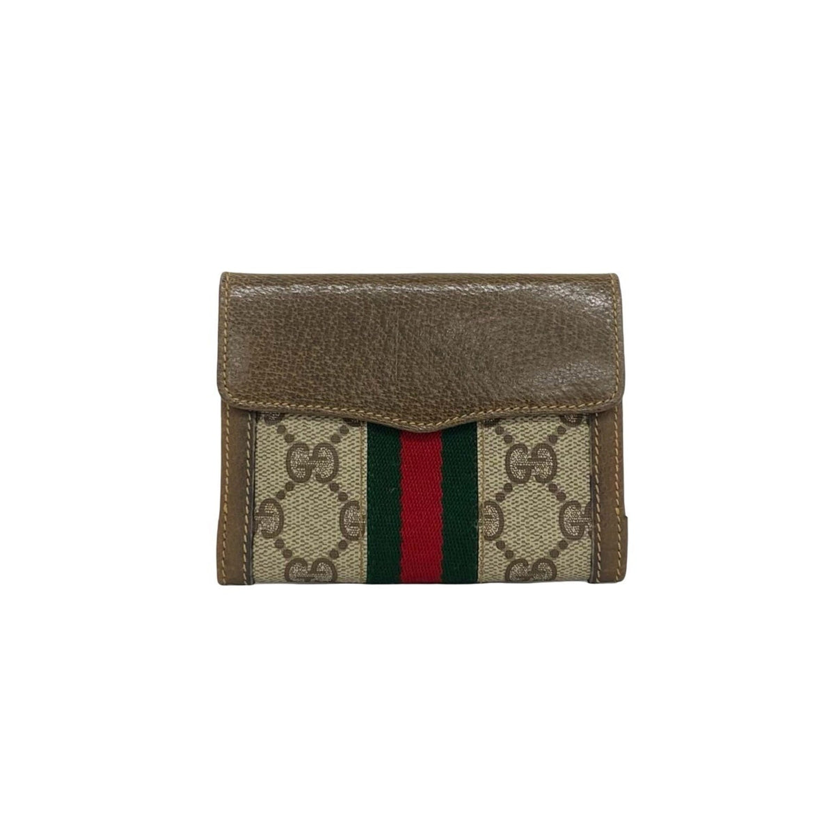 Gucci Brown Green Red Color Leather Pvc Wallet (Bi-Fold) (Pre-Owned)