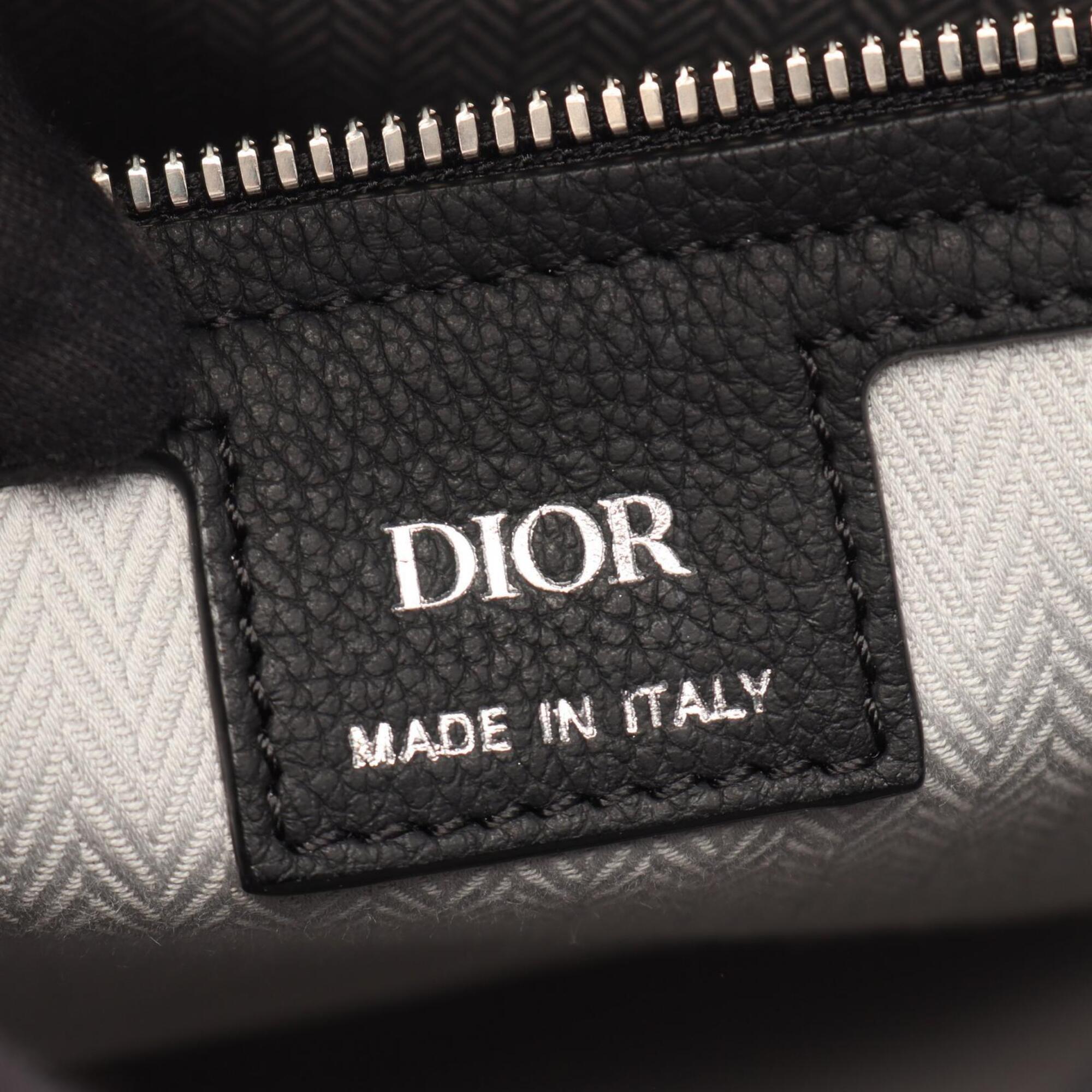 Christian Dior Black Leather Handbag Tote Bag (Pre-Owned)