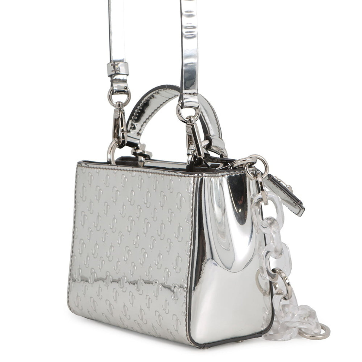 Jimmy Choo Silver Patent Leather Handbag (Pre-Owned)