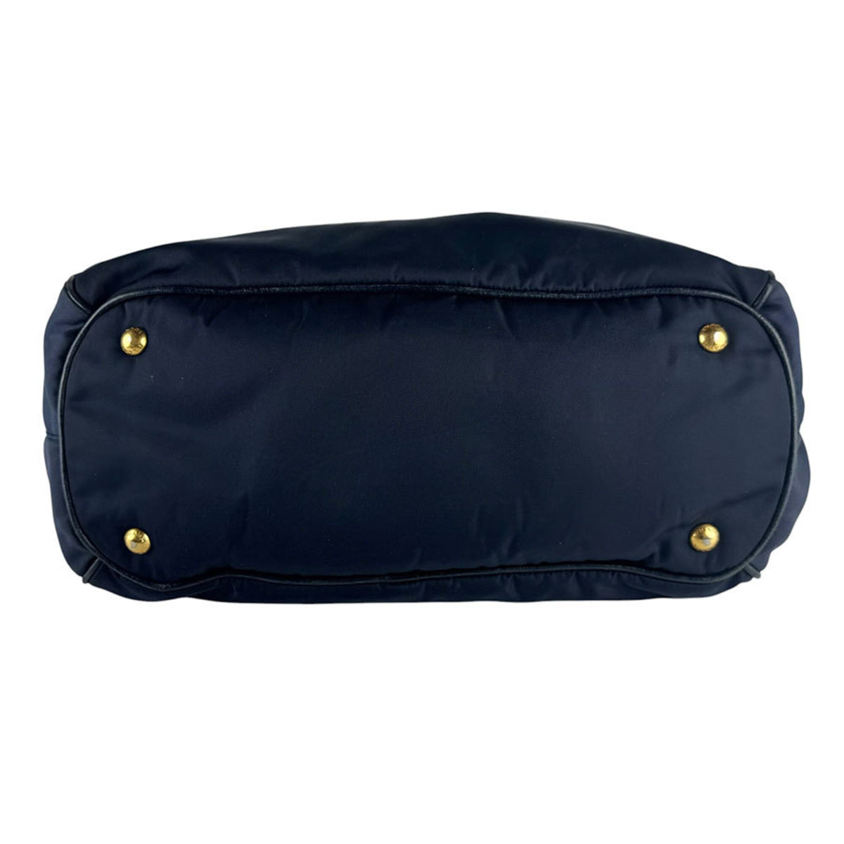 Prada Navy Nylon Leather Handbag Shoulder Bag (Pre-Owned)