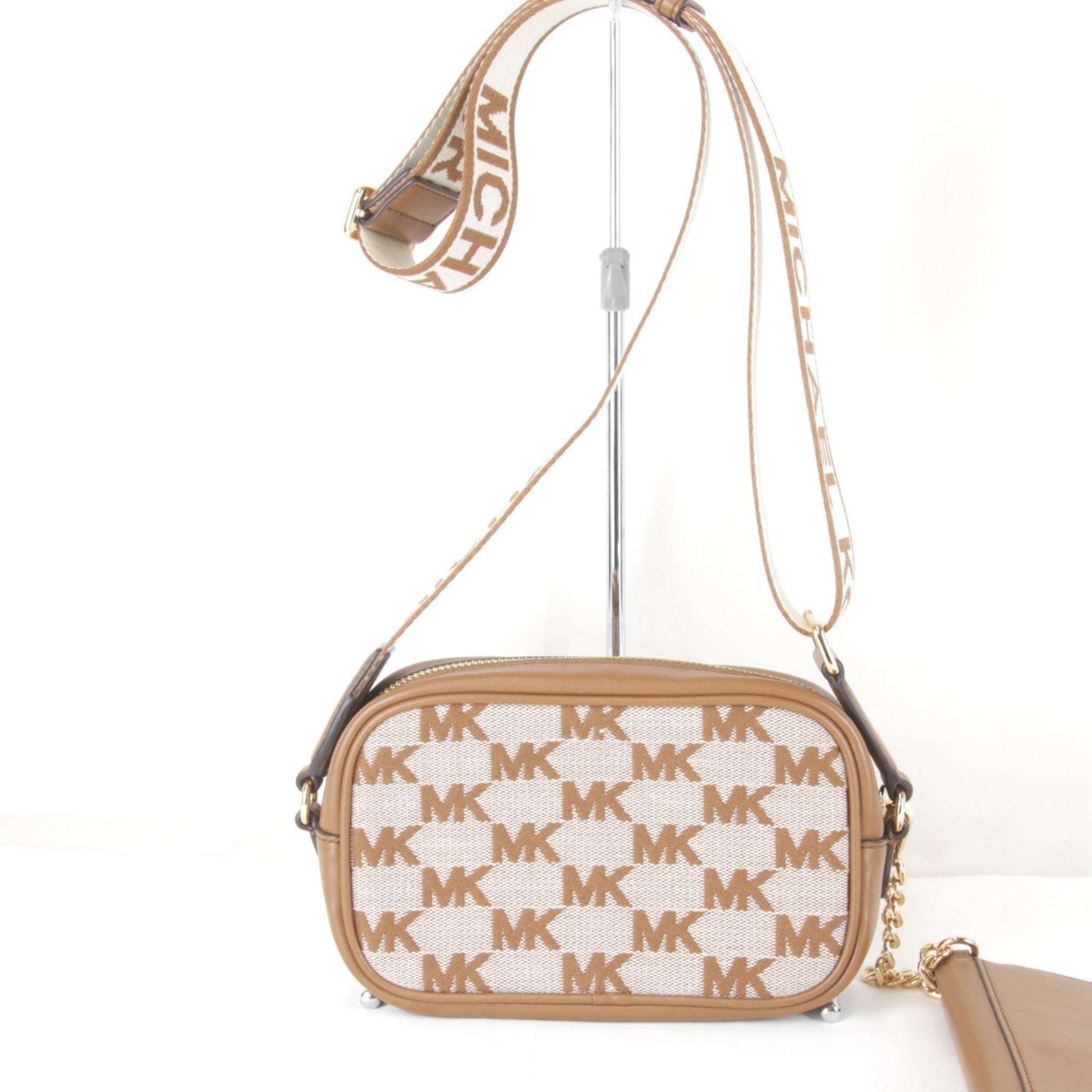 Michael Kors Brown Canvas Leather Pouch Shoulder Bag (Pre-Owned)