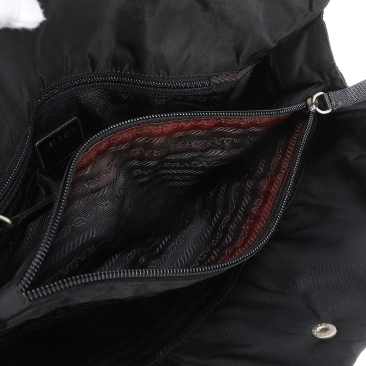 Prada Black Leather Nylon Shoulder Bag Tote Bag (Pre-Owned)