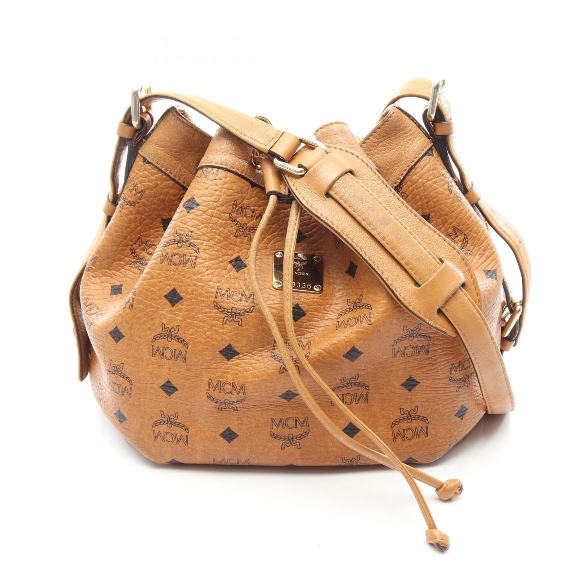 Mcm Brown Coated Canvas Leather Handbag Shoulder Bag (Pre-Owned)