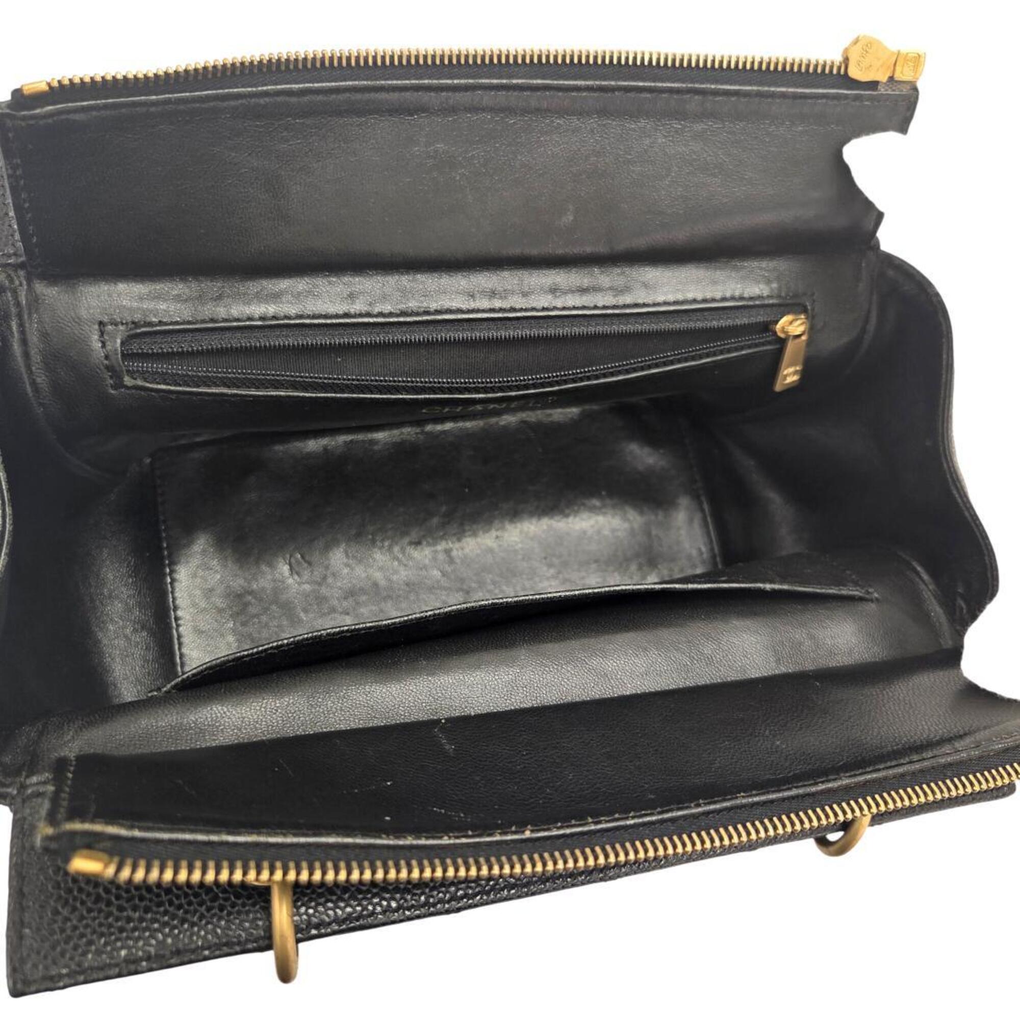 Chanel Black Grained Calfskin Tote Bag (Pre-Owned)