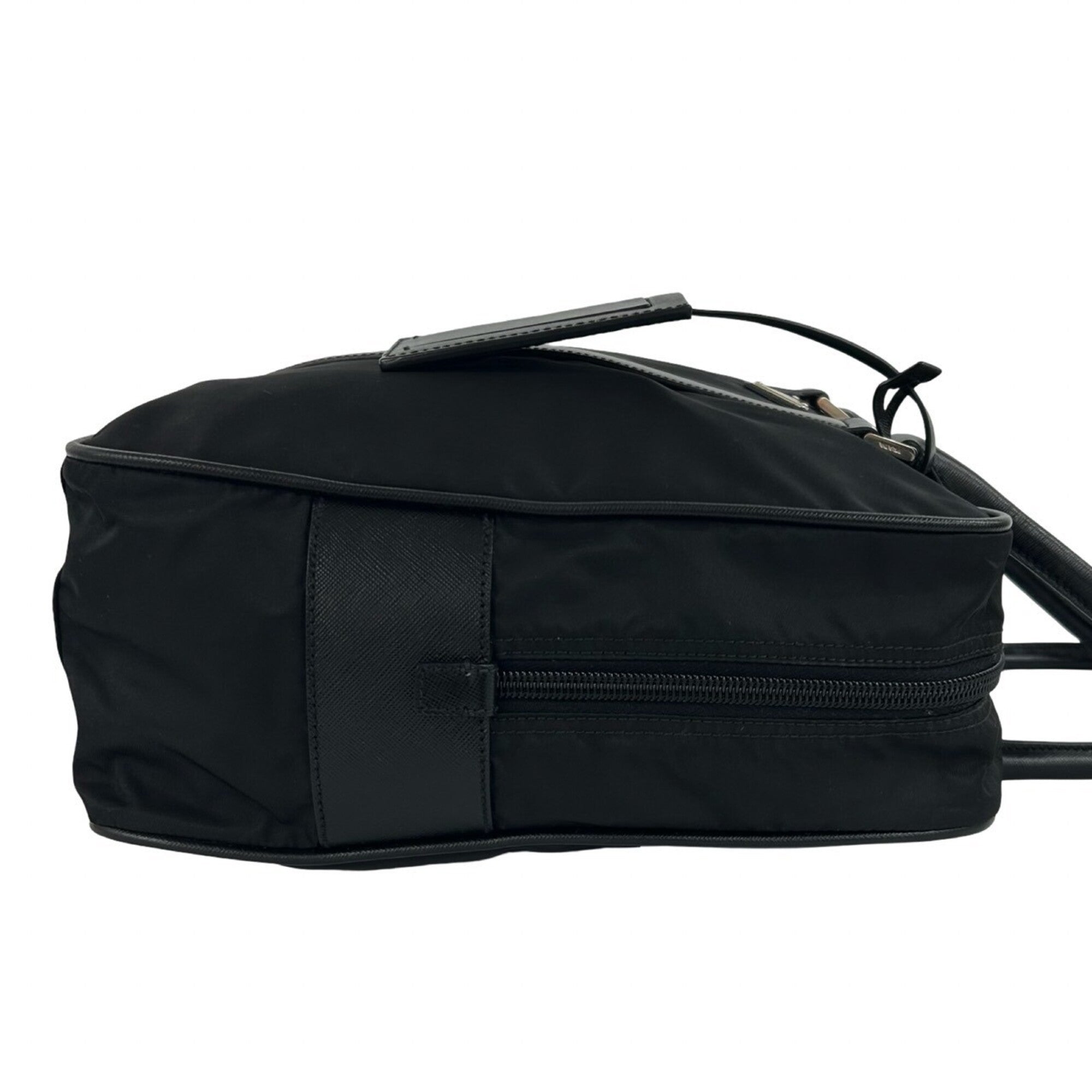 Prada Black Nylon Leather Briefcase (Pre-Owned)